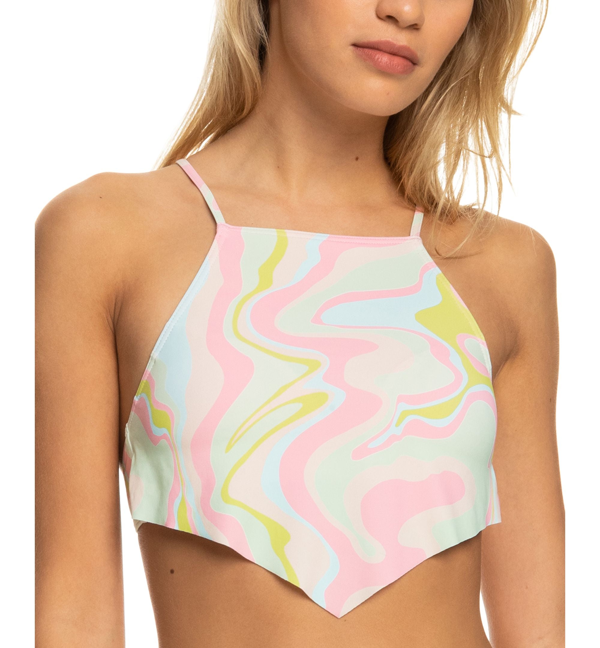 Juniors' Tropics Hype Cropped Tankini Top