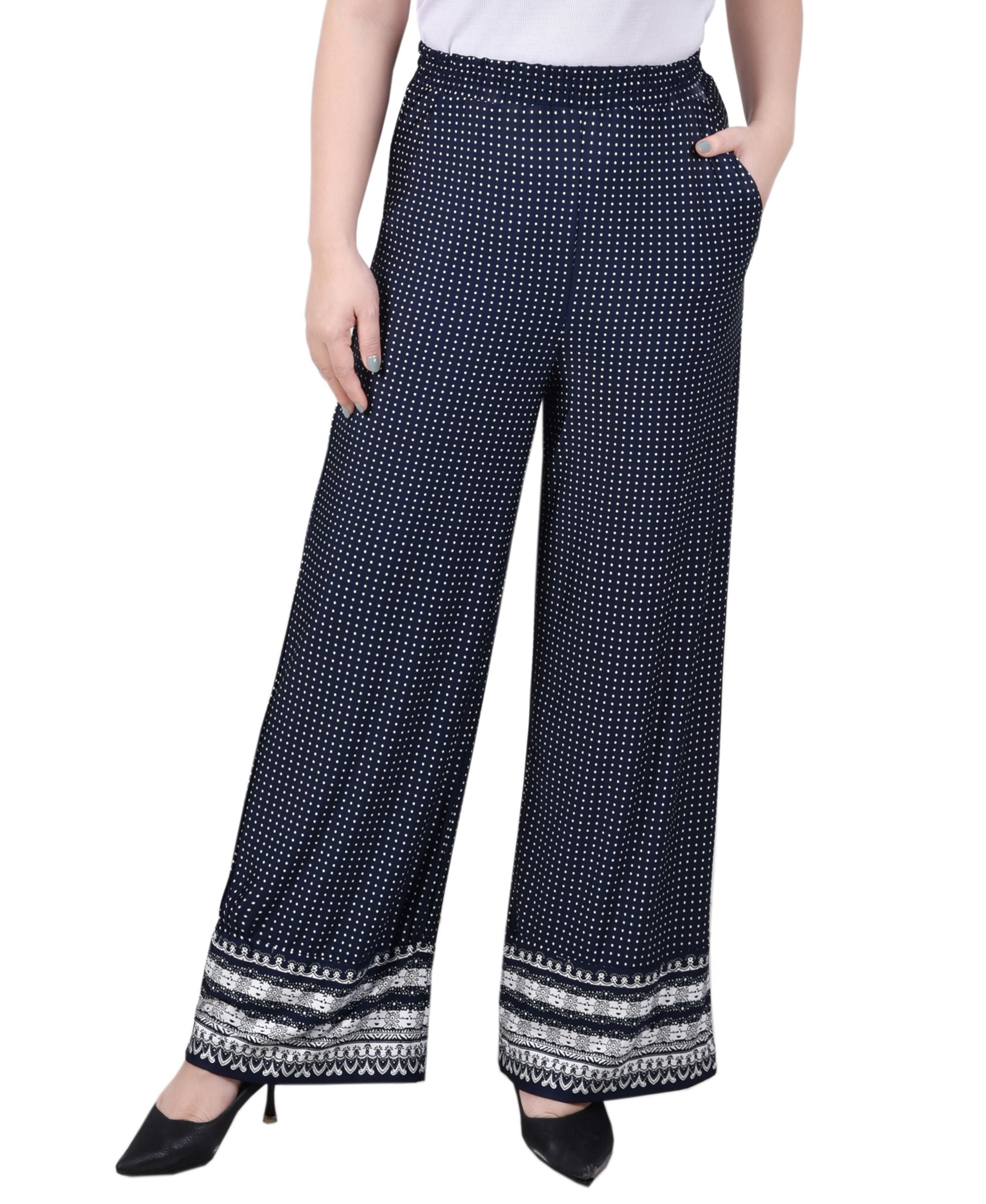 Petite Wide Leg Pull On Pants