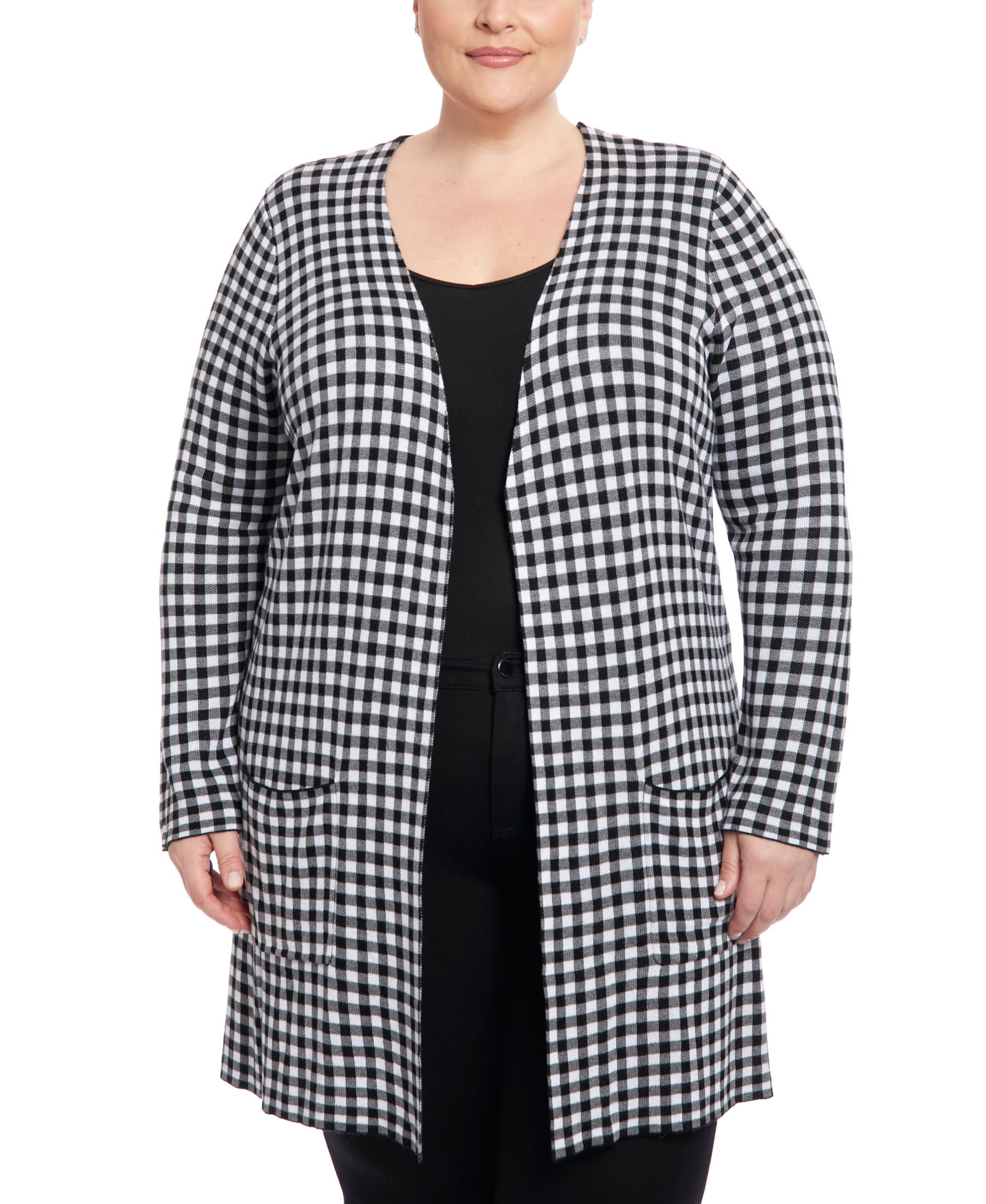 Plus Size Open-Front Duster Cardigan Sweater