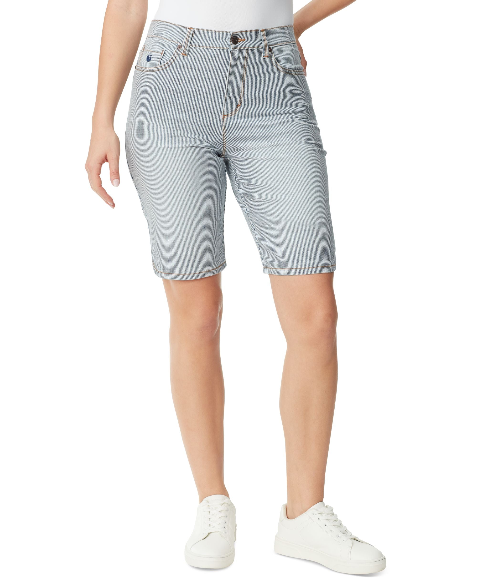 Women's Amanda High-Rise 11" Denim Bermuda Shorts