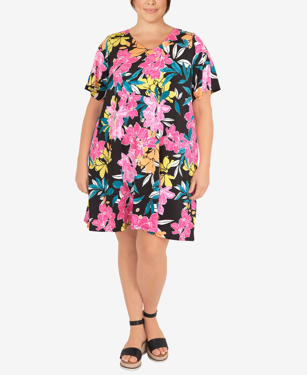 Plus Size Hawaiian Floral Print Dress