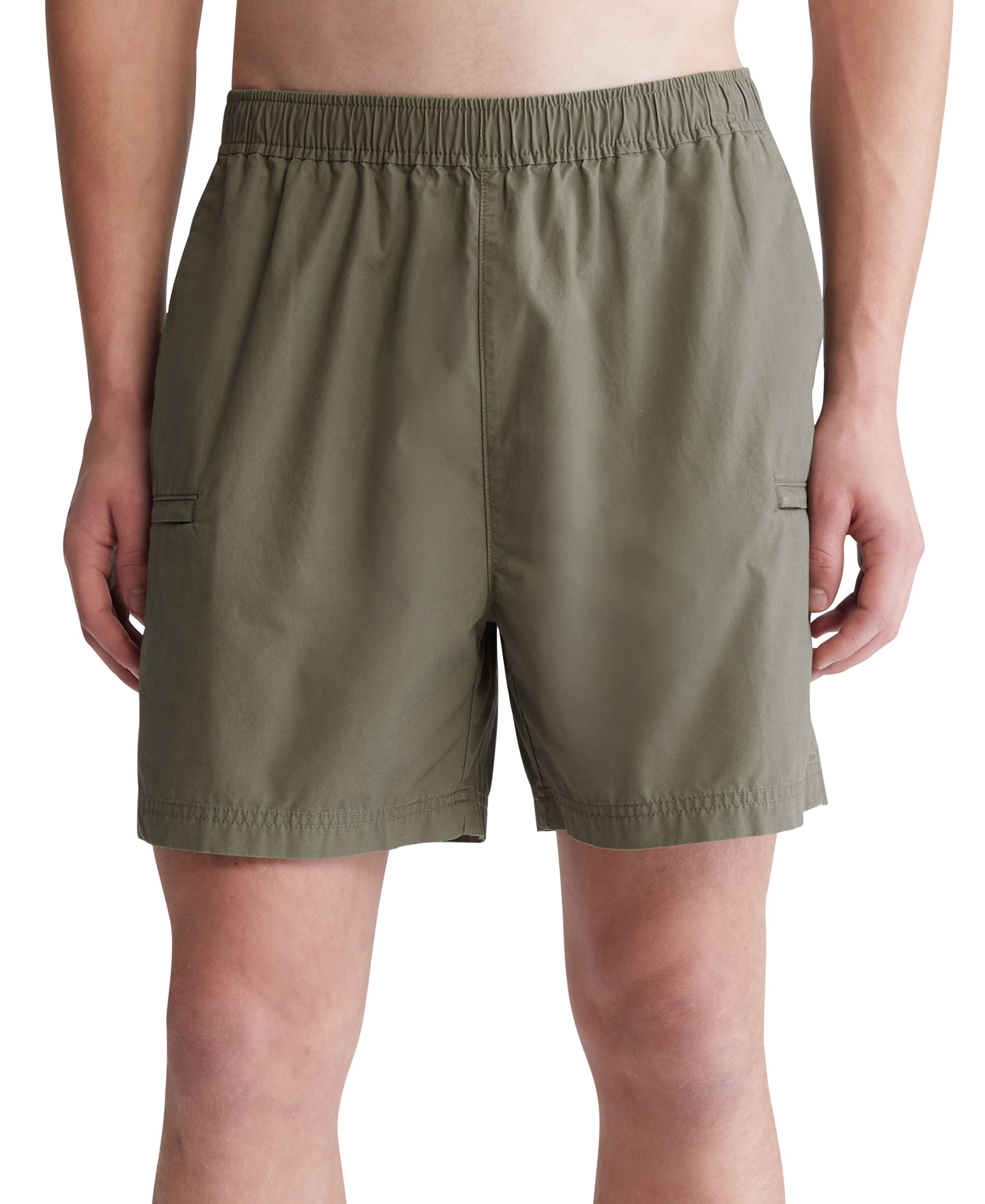 Men's Poplin Elastic-Waist Shorts