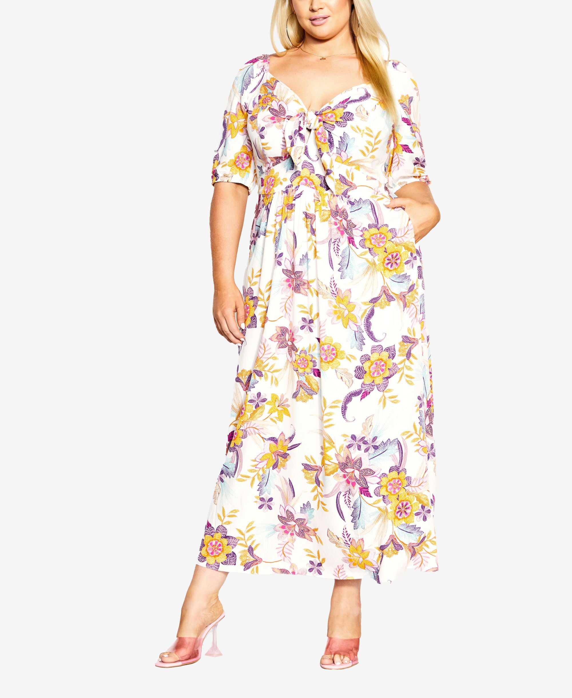Trendy Plus Size Villa Capri Print Maxi Dress