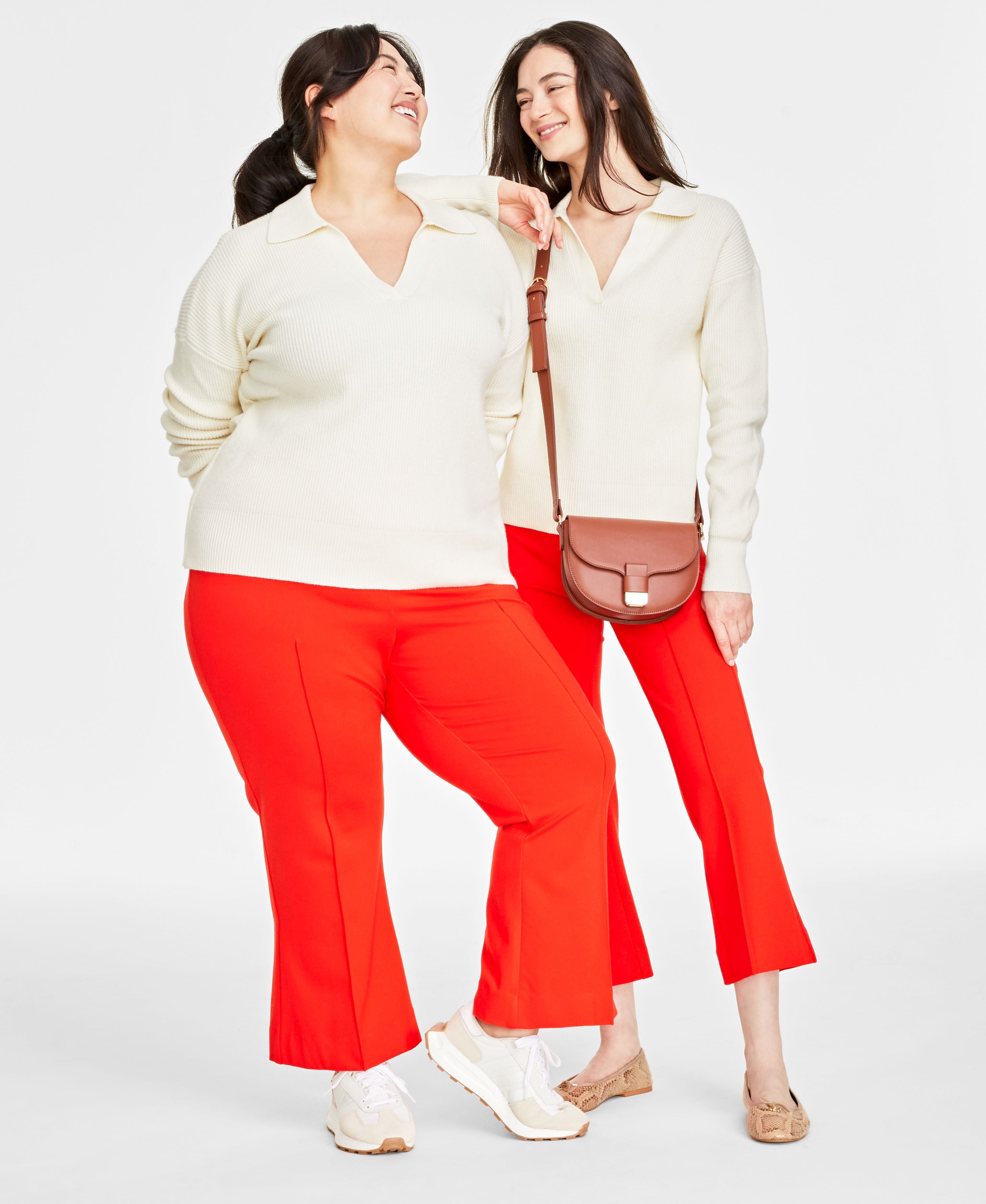 Plus Size Women's Collared V-Neck Sweater