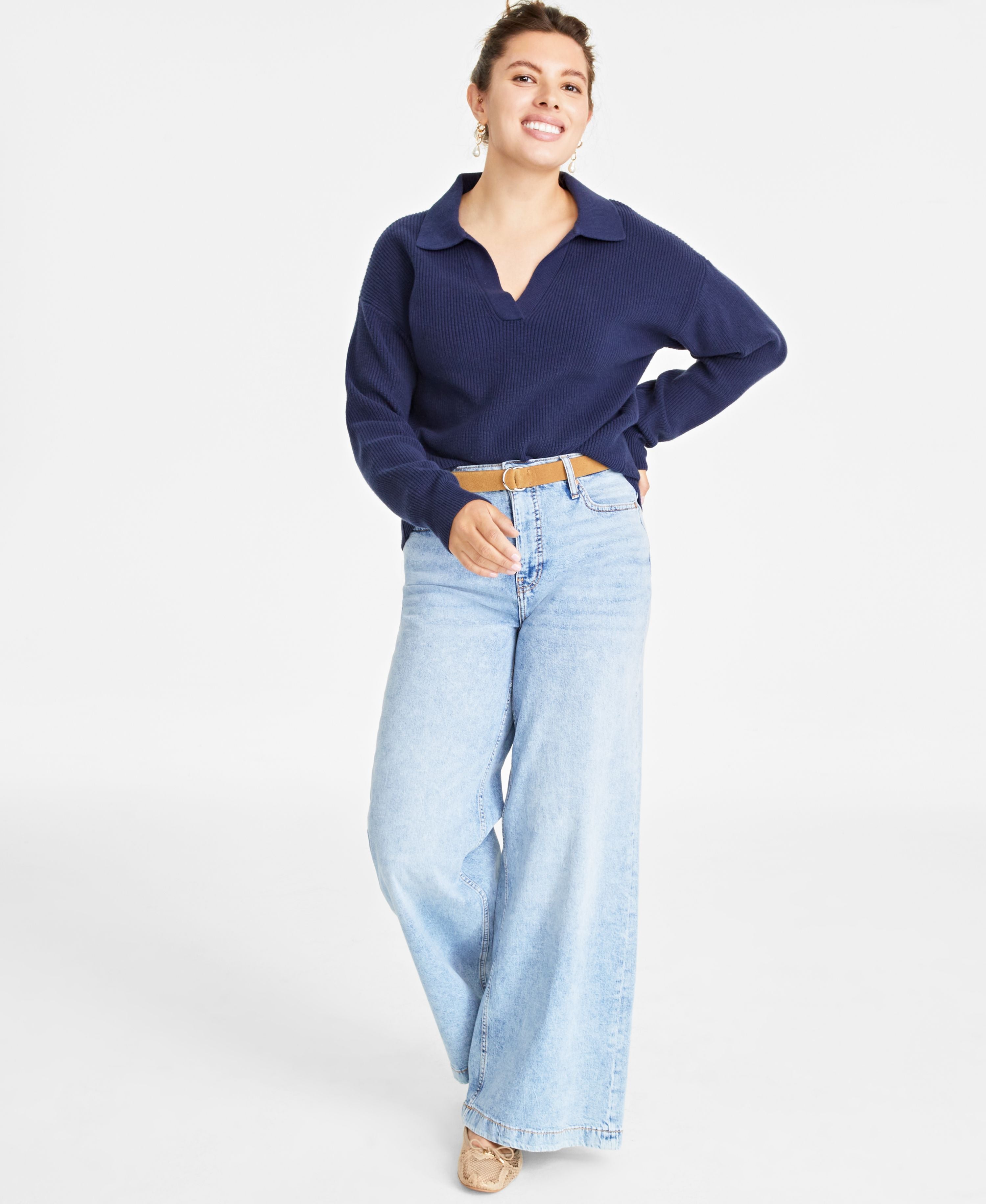 Women's Collared V-Neck Sweater