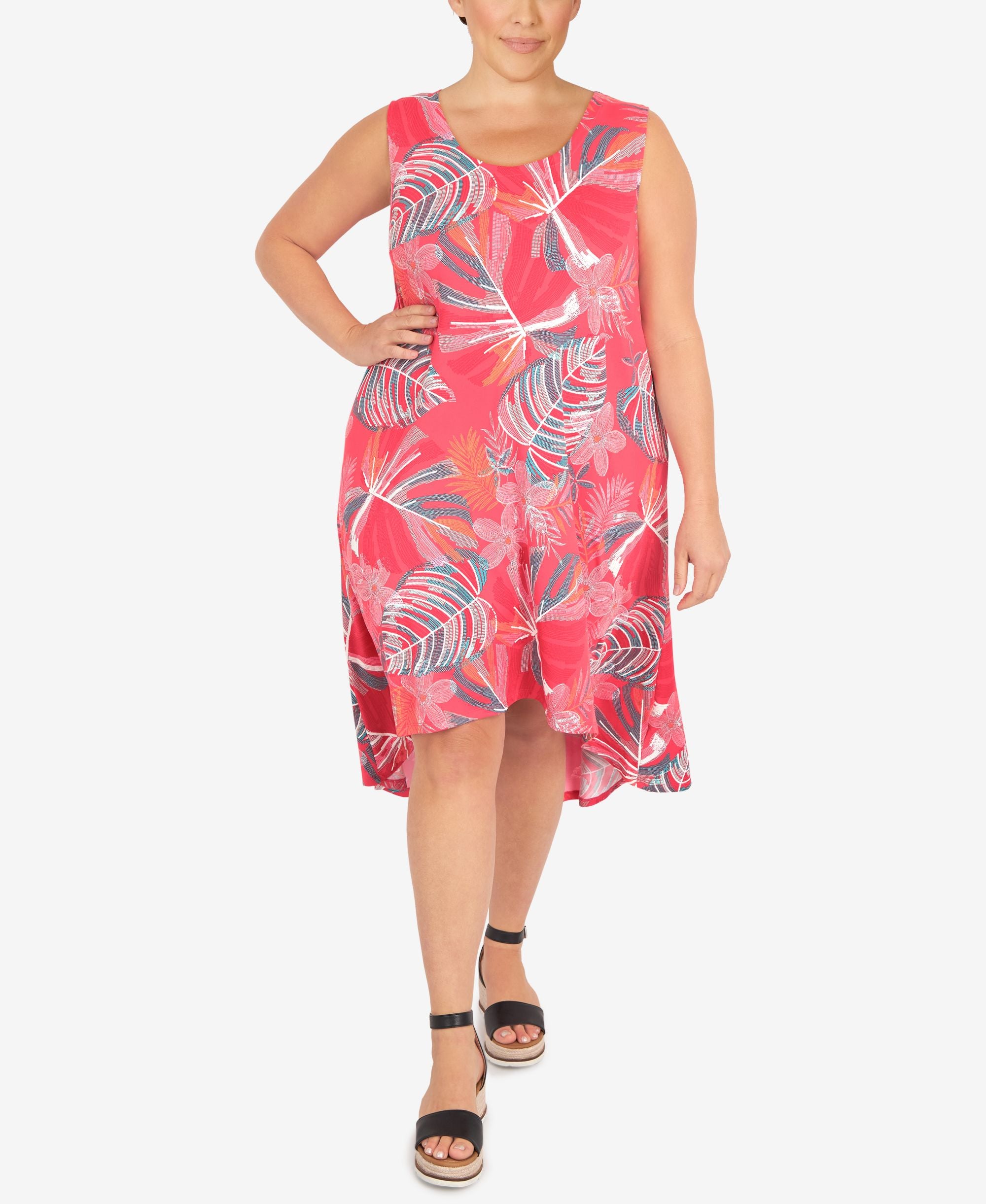 Plus Size Tropical Jungle Print Dress