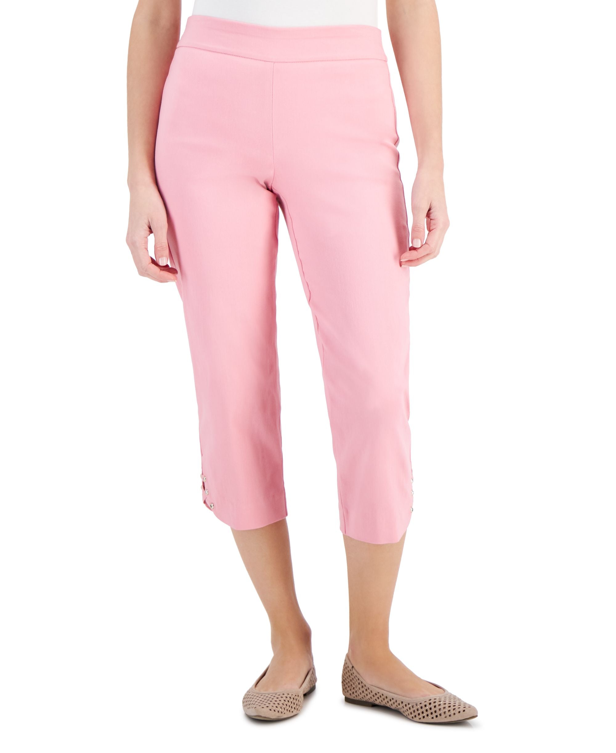 JM Collection Petite Crisscross Hem Capri Pants
