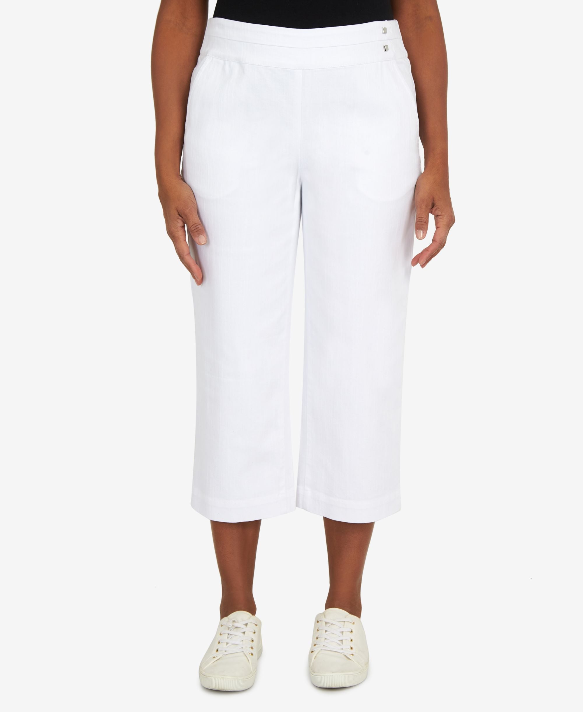 Women's Banded Denim Capri Pants