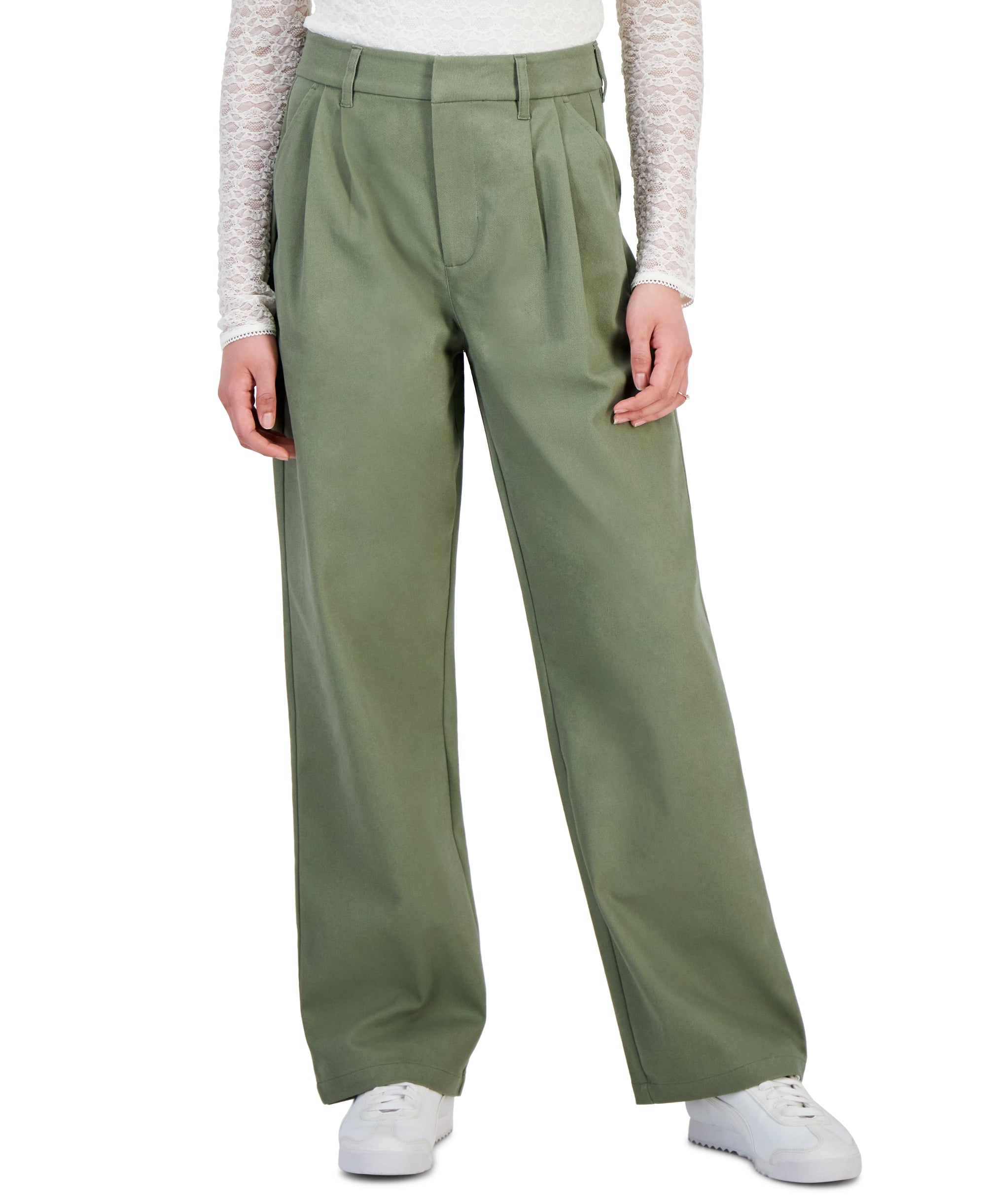 Women's Pleated Wide-Leg Pants Crushed Oregano 12
