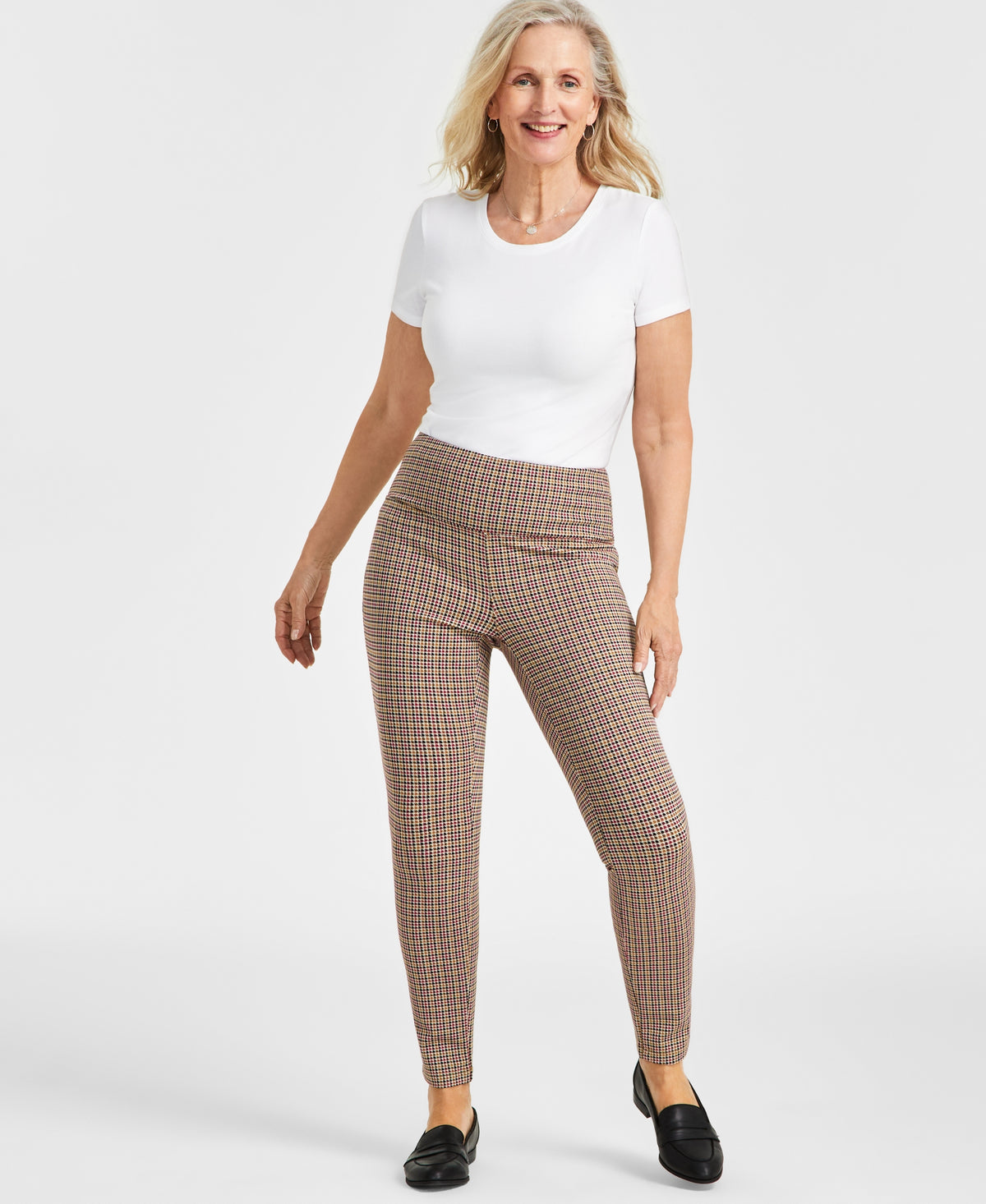 Women's Printed High-Rise Pont�-Knit Pants