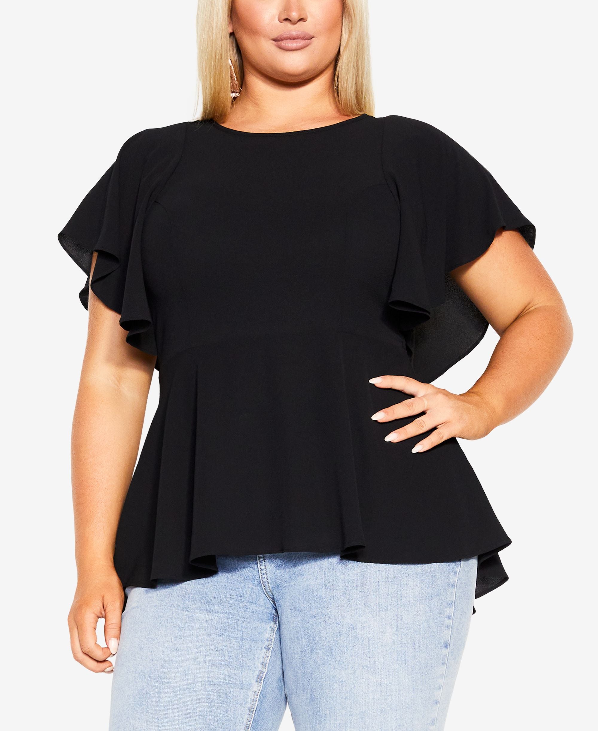 Trendy Plus Size Romantic Mood Peplum Top