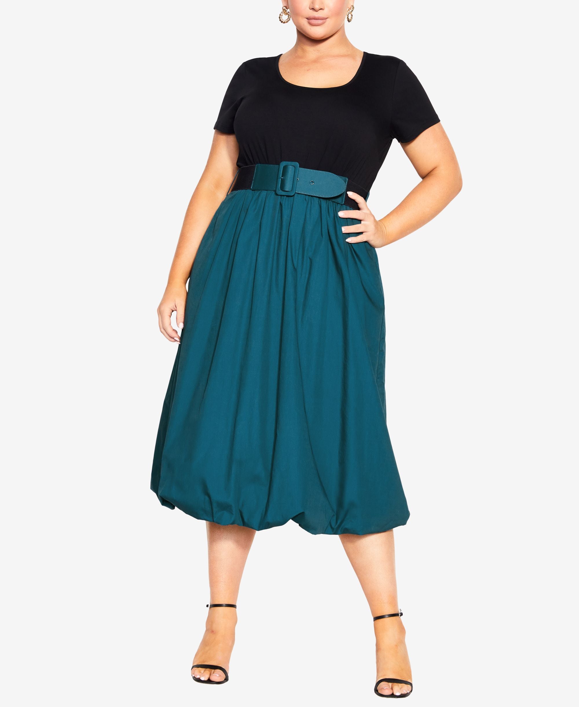 Trendy Plus Size Paris Days Short Sleeve Dress