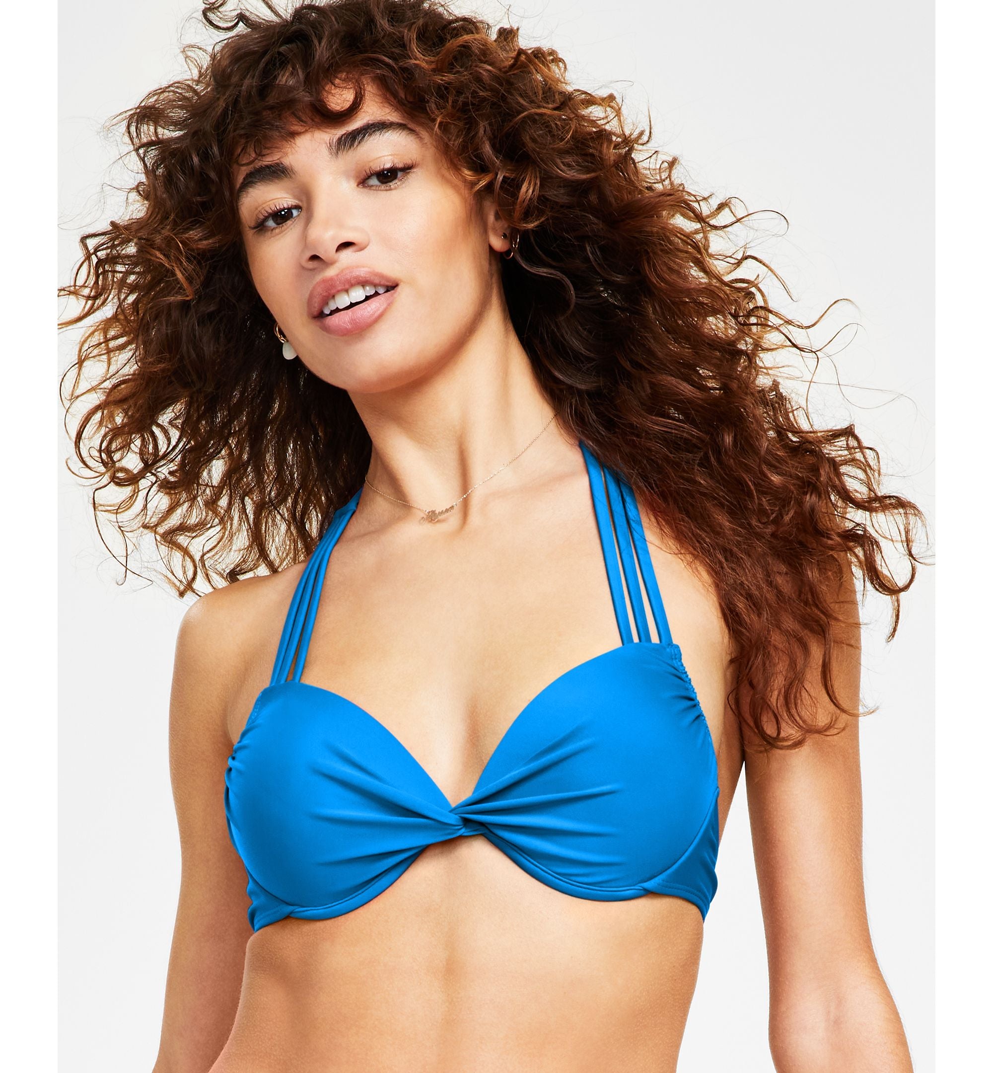 Juniors' Strappy Underwire Push-Up Bikini Top
