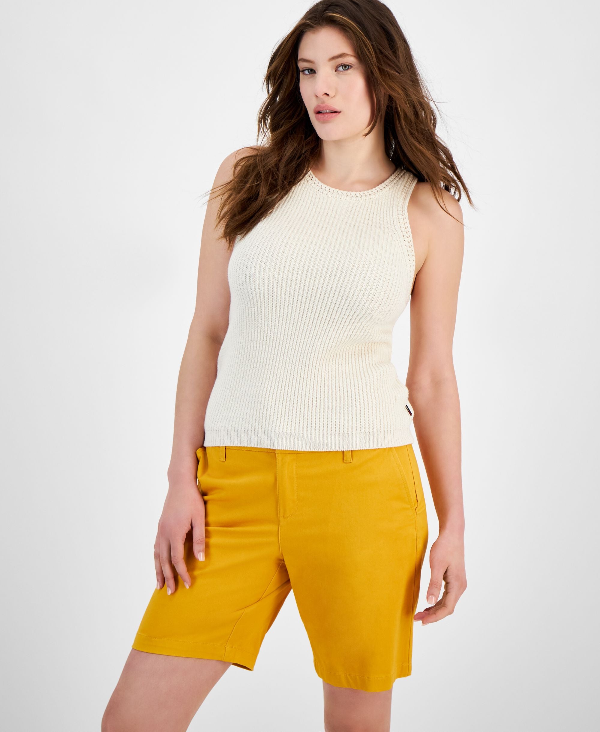 Women's Crochet-Trim Sleeveless Sweater