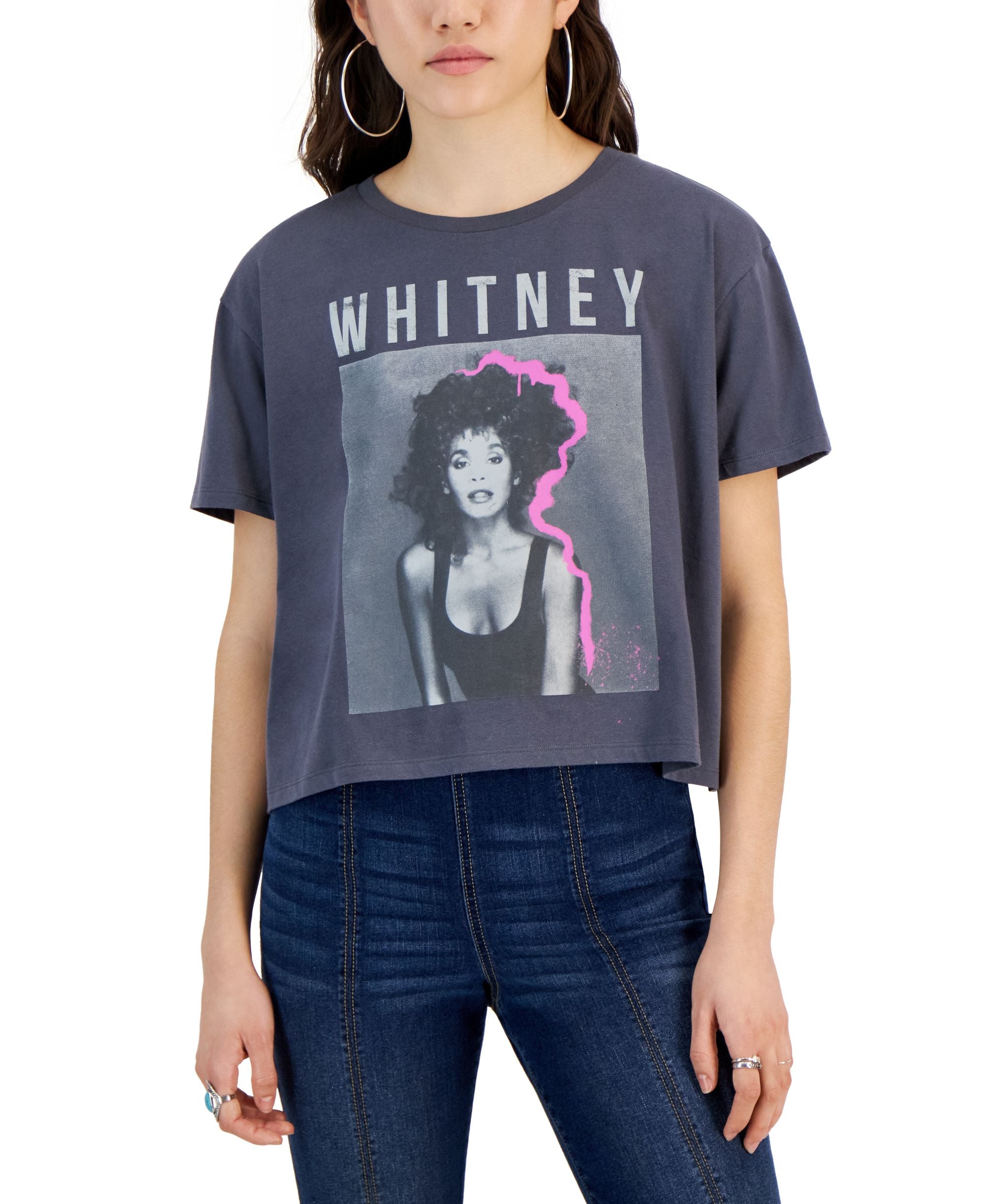 Juniors' Whitney Graphic Crop T-Shirt