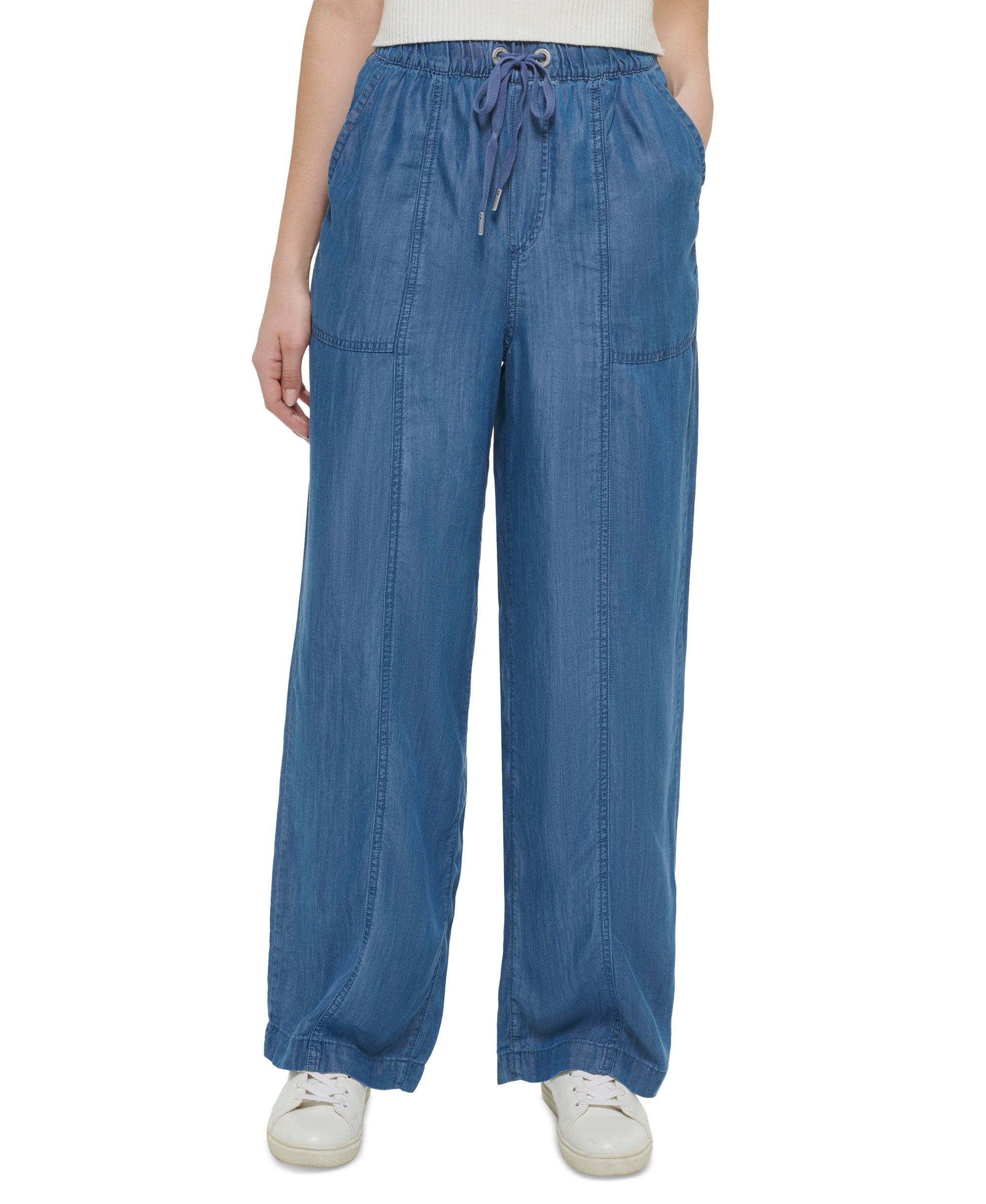 Women's Drawstring-Waist Wide-Leg Pants