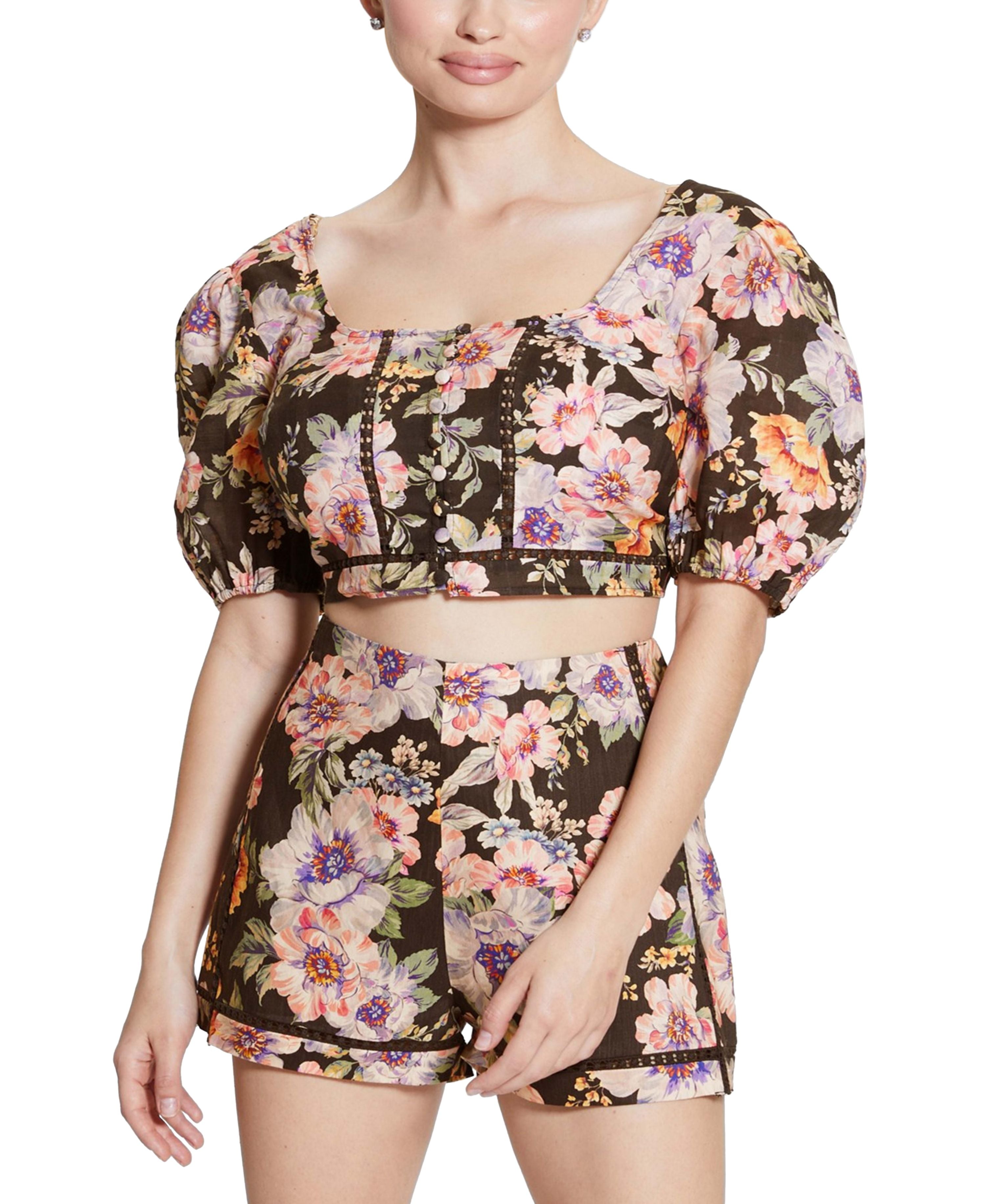 Women's Cassandra Square-Neck Puff-Sleeve Top
