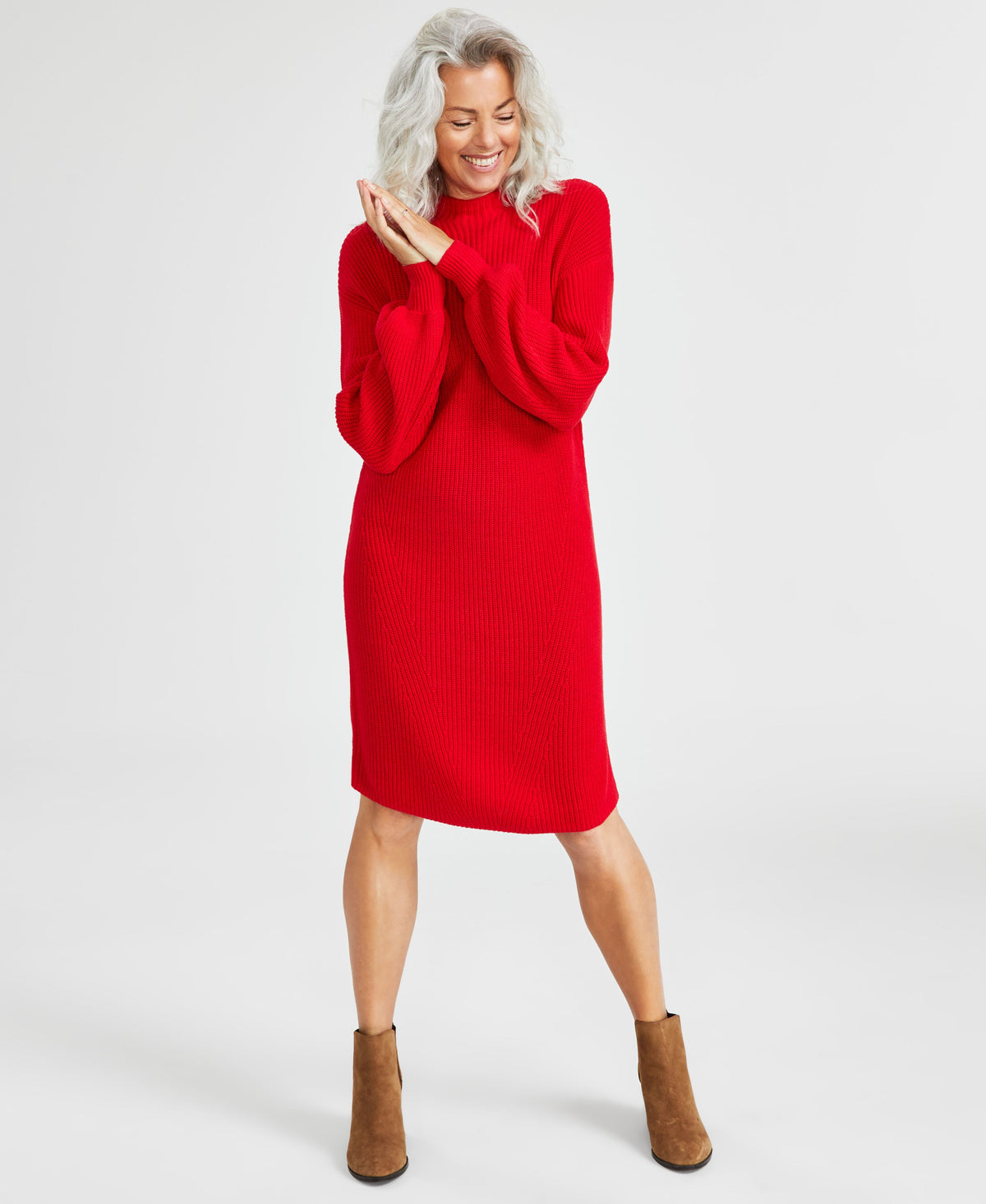 Women's Mock-neck Sweater Dress