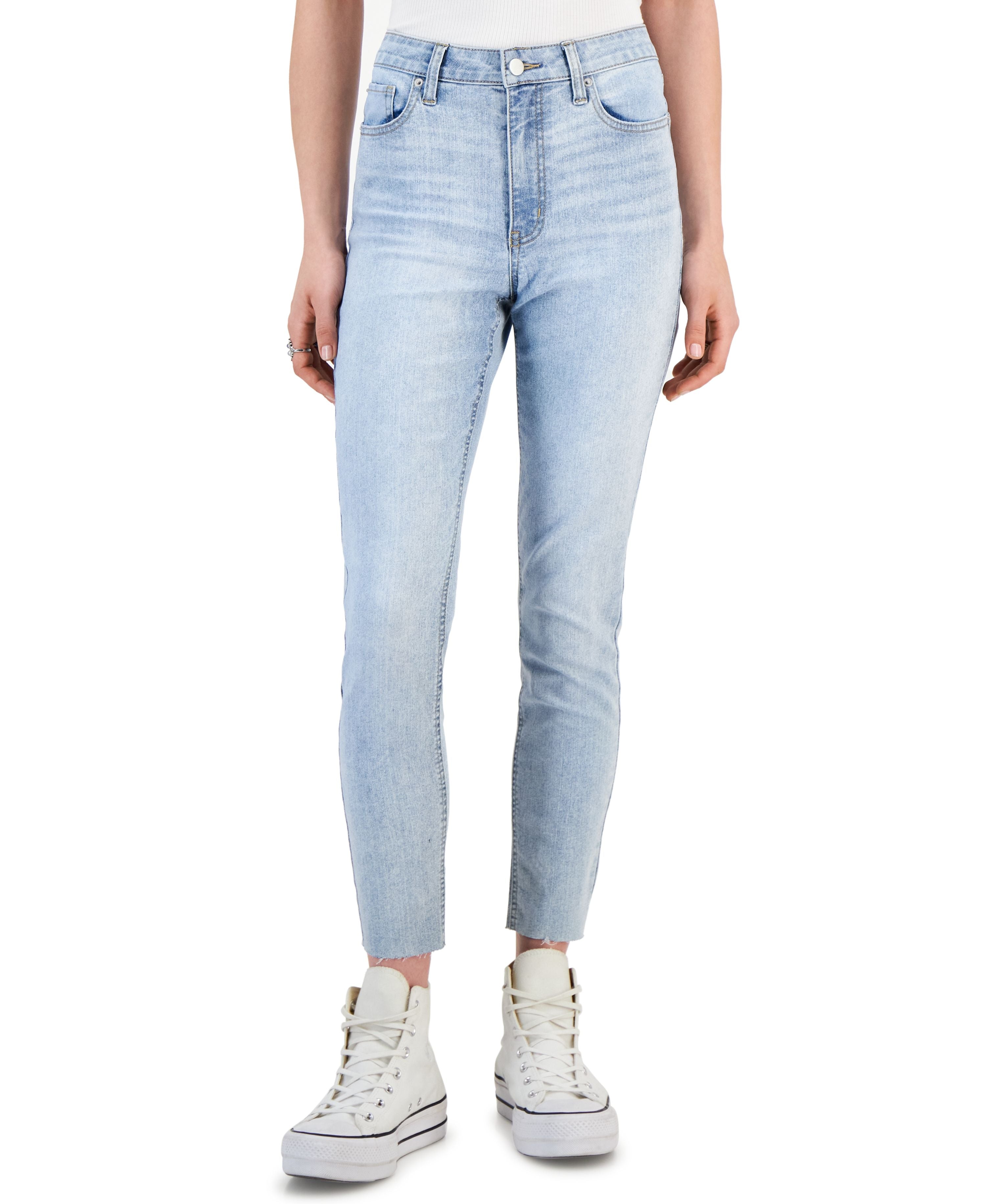 Women's Cut-Hem Mid-Rise Skinny Denim Jeans