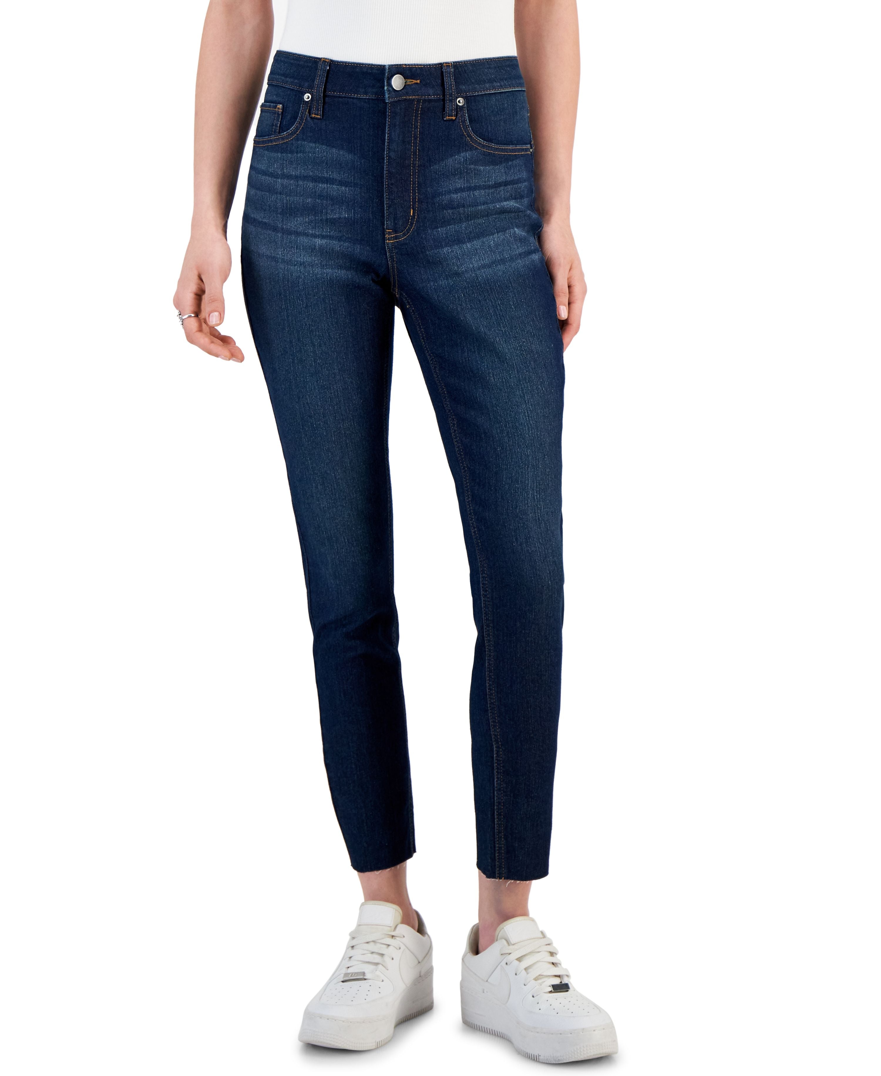 Women's Cut-Hem Mid-Rise Skinny Denim Jeans