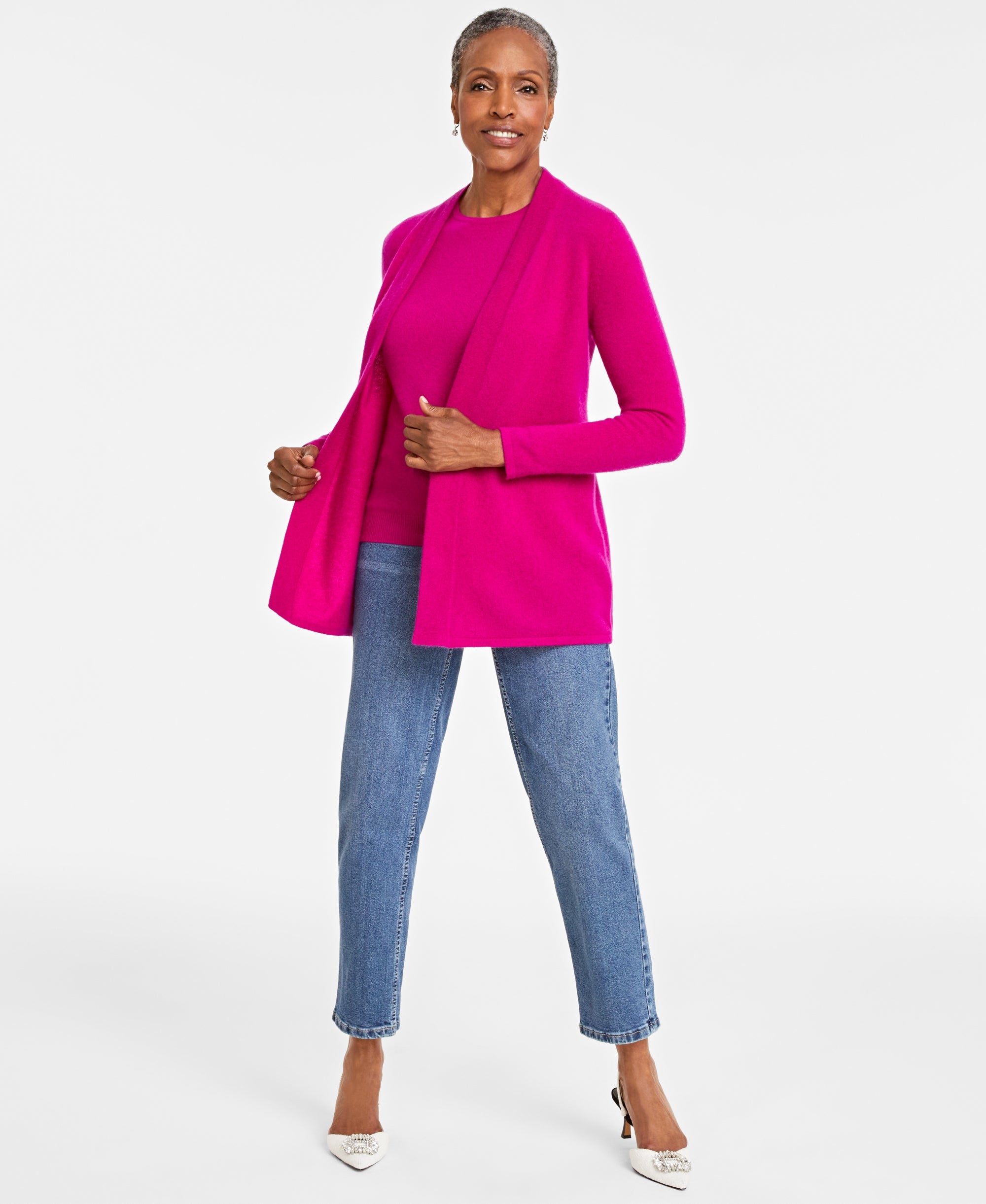 Women's 100% Cashmere Duster Sweater, Regular & Petites
