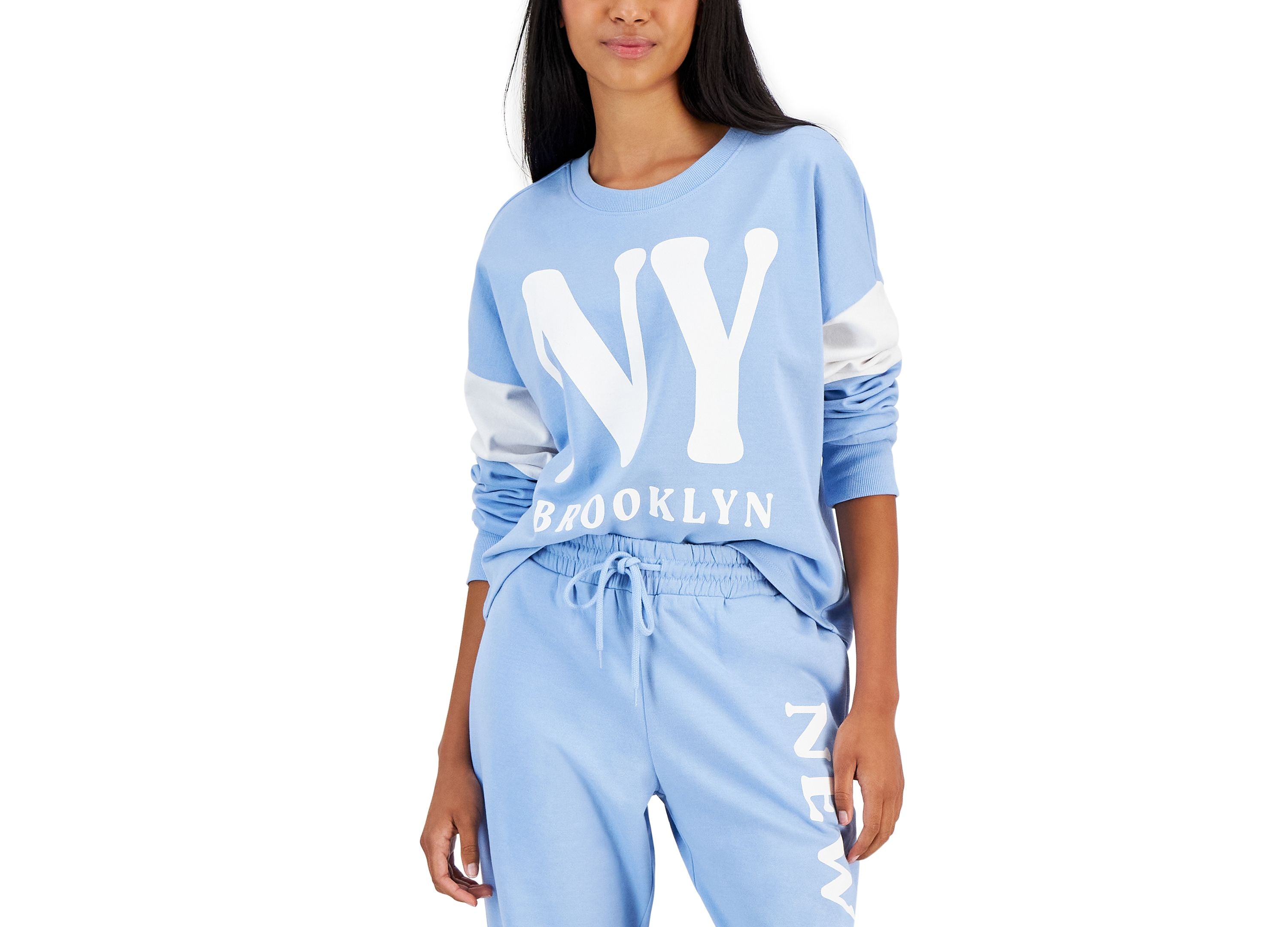 Juniors' NY Brooklyn Graphic Pullover Top