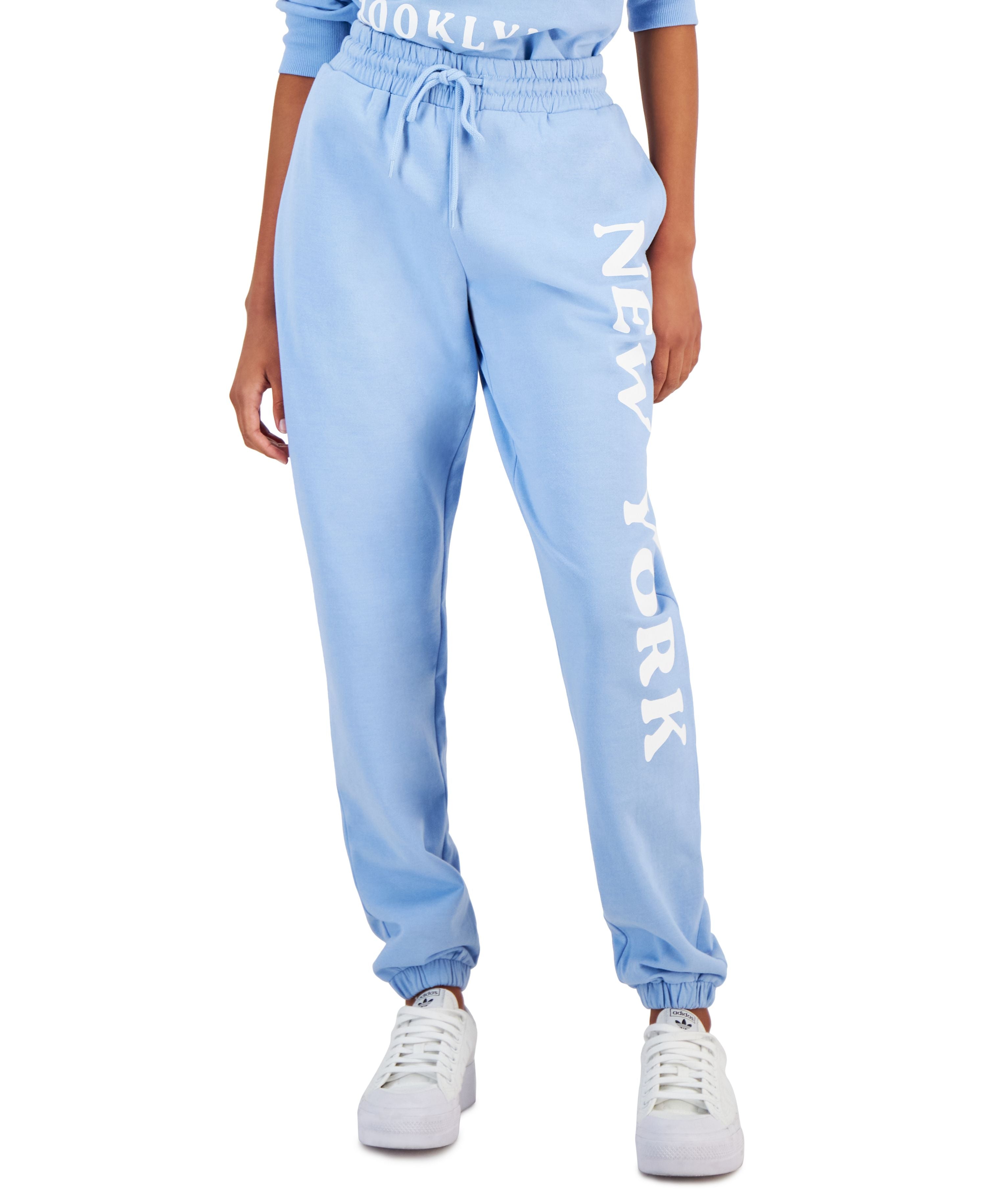 Juniors' NY Brooklyn Graphic Pullover & Graphic High-Rise Joggers