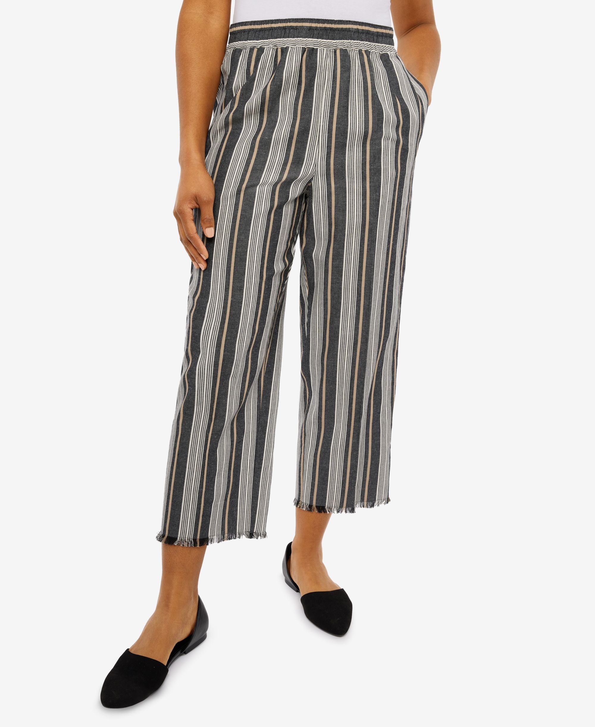 Women's Marrakech Stripe Ankle Pants with Fringe