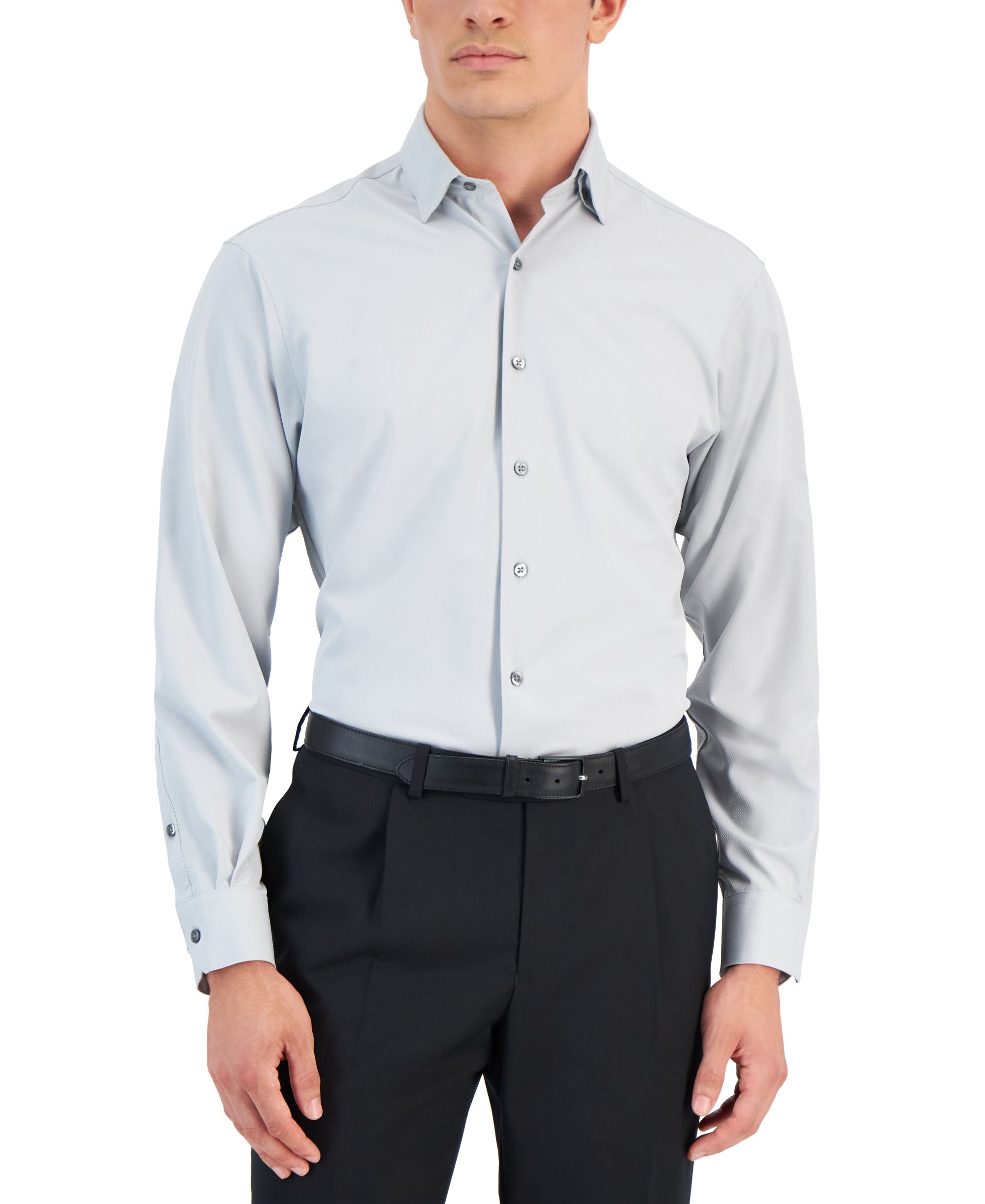 Men's Regular Fit Travel Ready Solid Dress Shirt