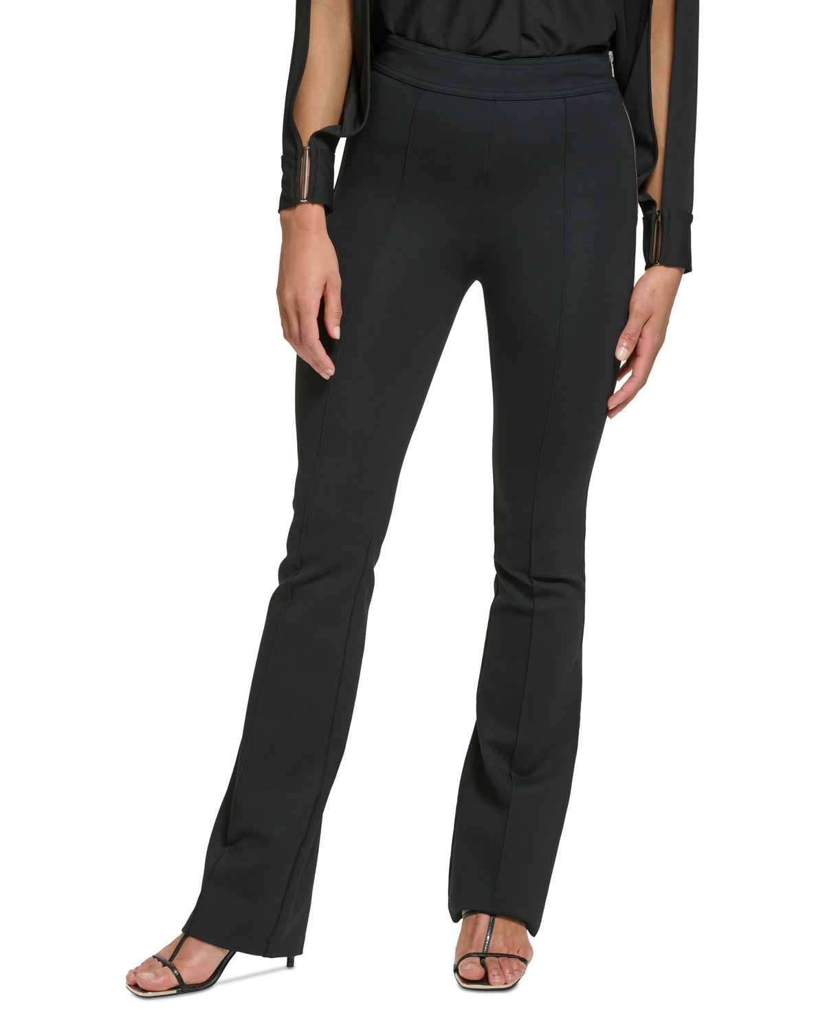 Petite Side-Zipper Bootcut Pants