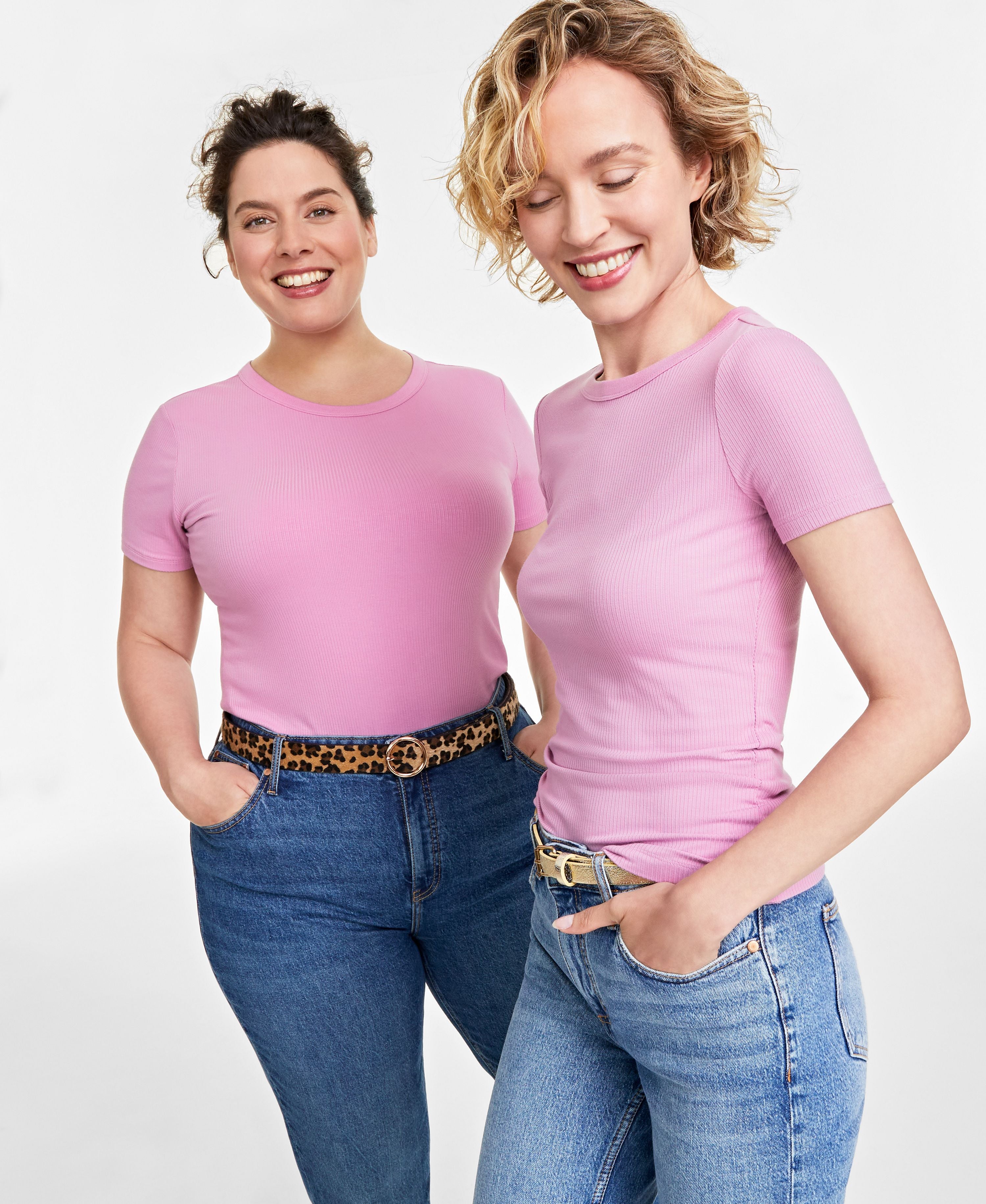 Women's Short-Sleeve Ribbed T-Shirt