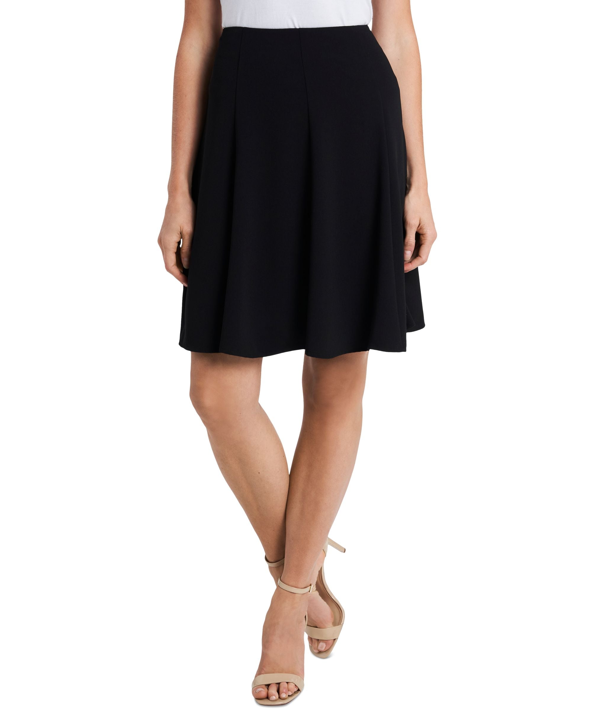 Women's Moss Crepe A-Line Knee Length Flounce Skirt