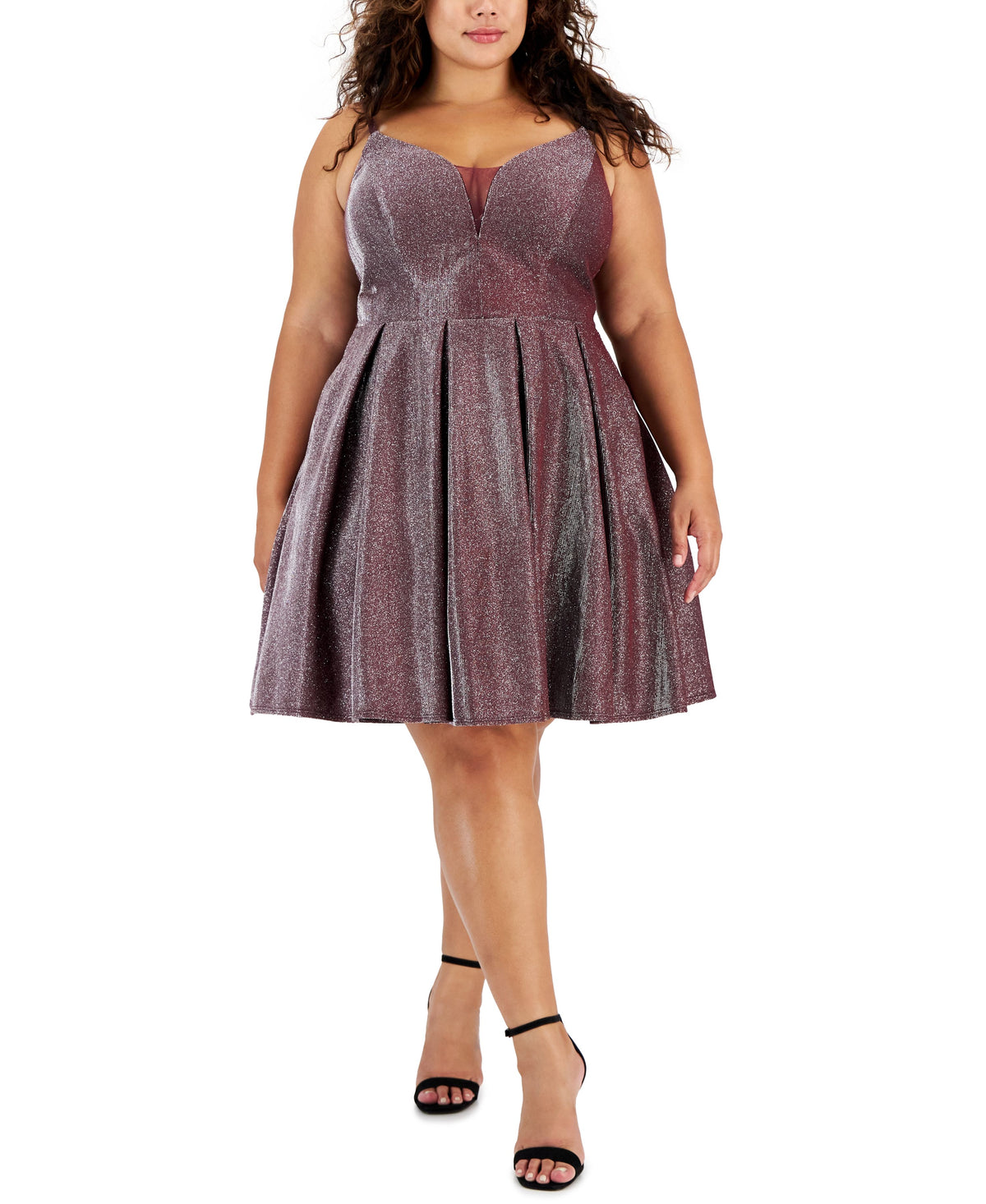 Trendy Plus Size Sherri Shine Fit & Flare Dress