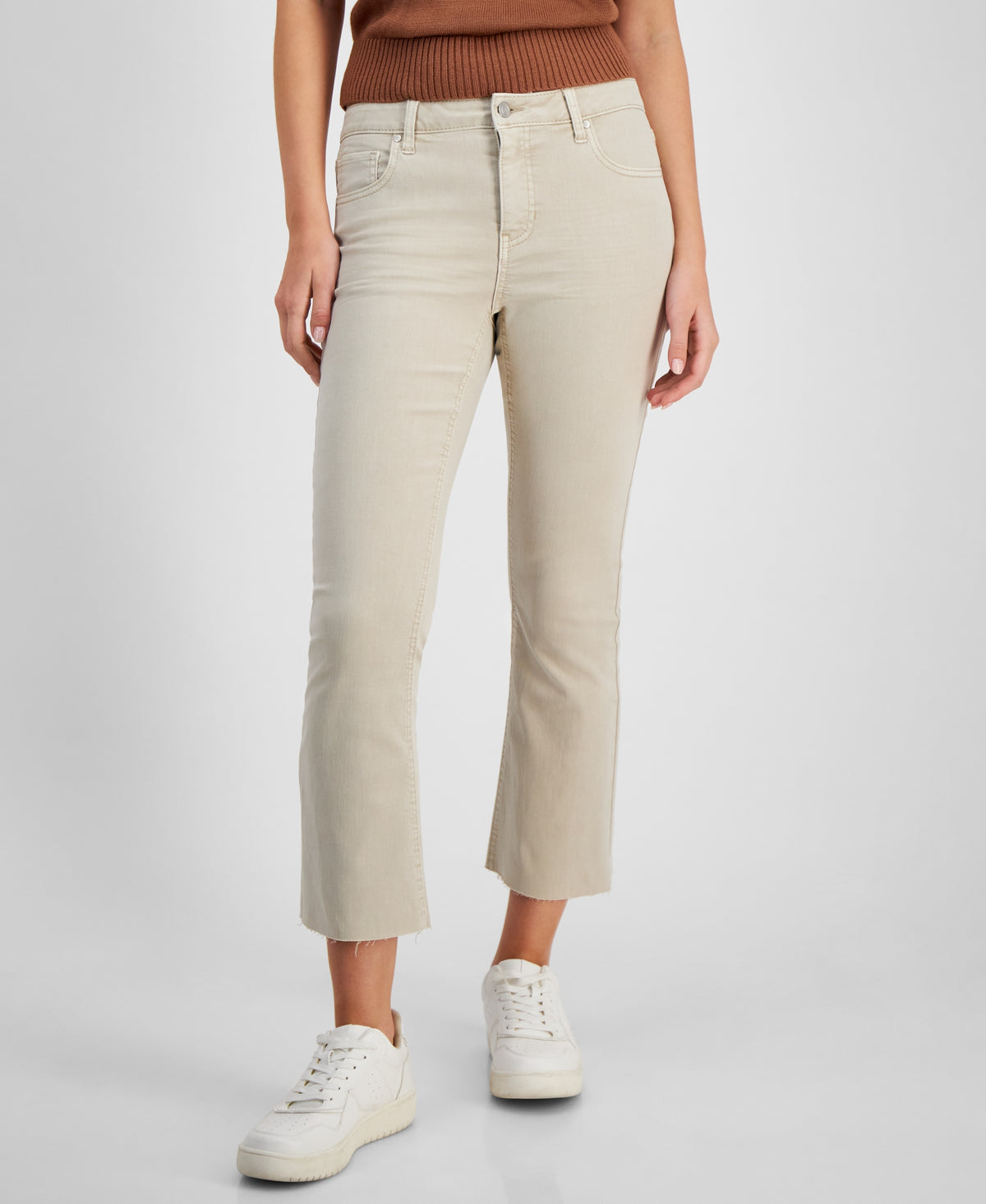 Women's Cropped Flare-Leg Frayed Jeans