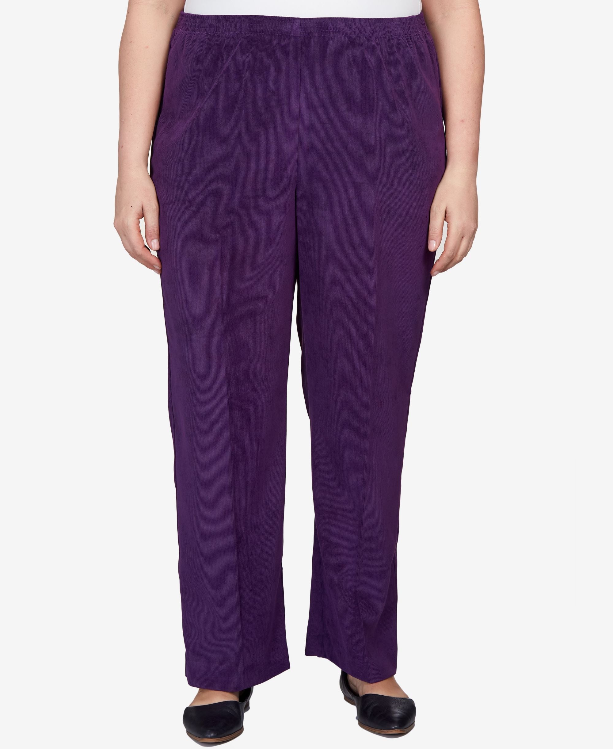 Plus Size Classics Stretch Waist Corduroy Average Length Pants