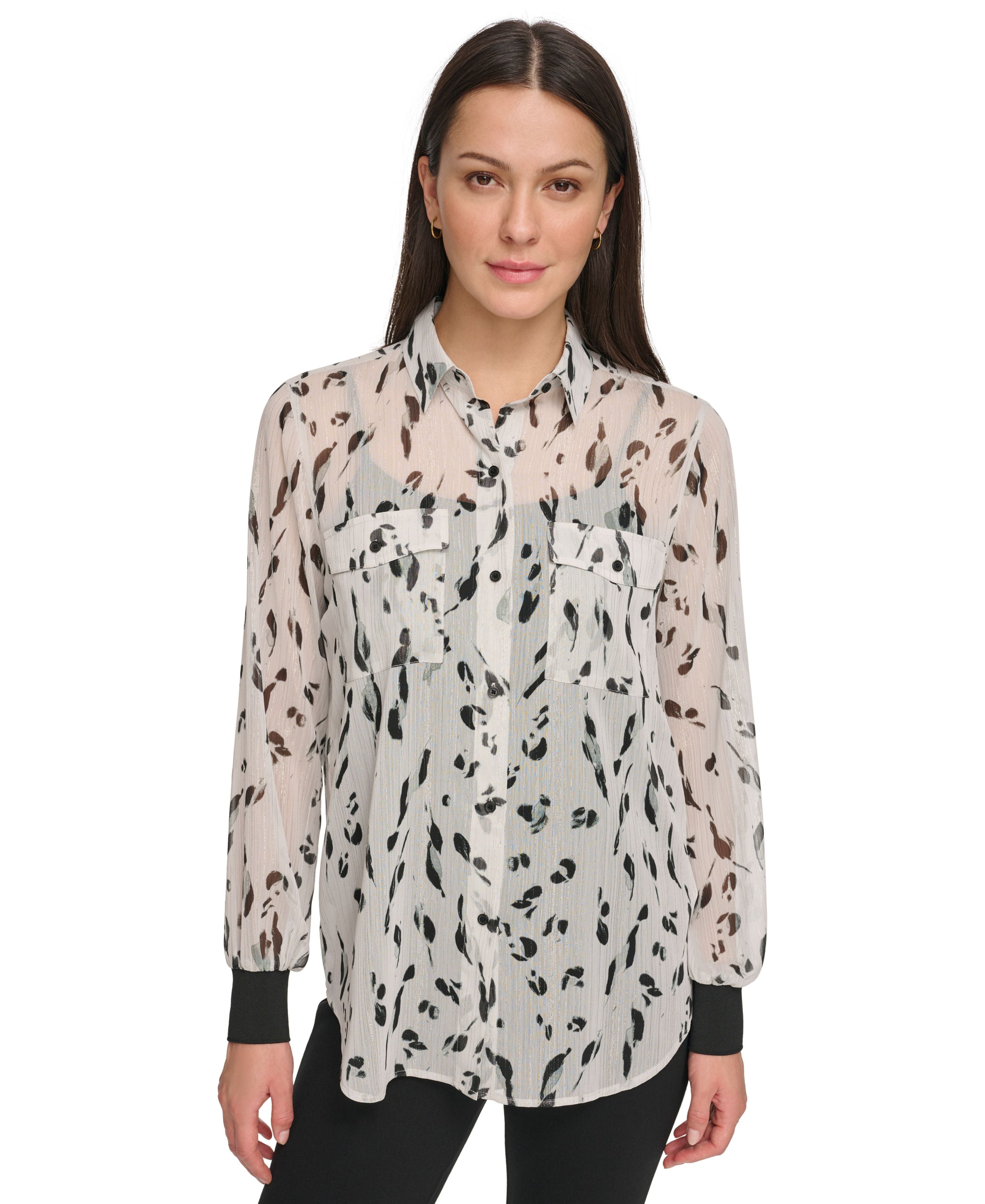 Women's Animal-Print Long-Sleeve Shirt
