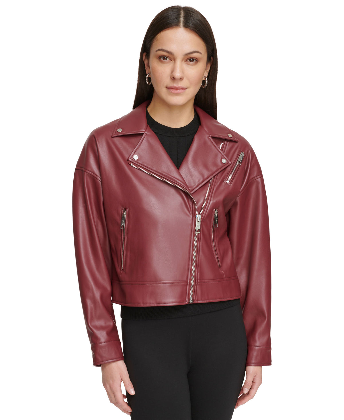 Women's Faux-Leather Moto Jacket