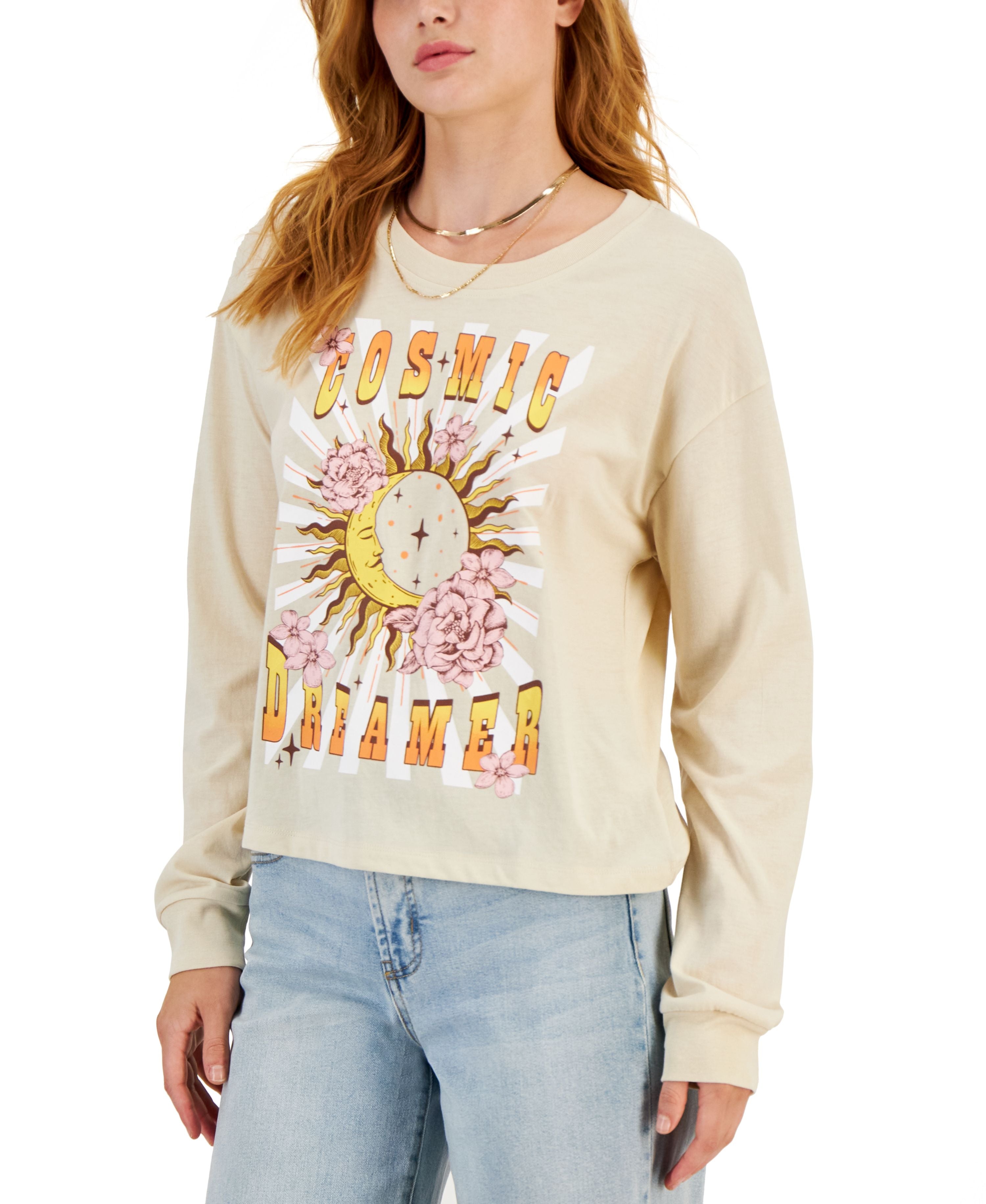 Juniors' Cosmic Dreamer Long-Sleeve T-Shirt