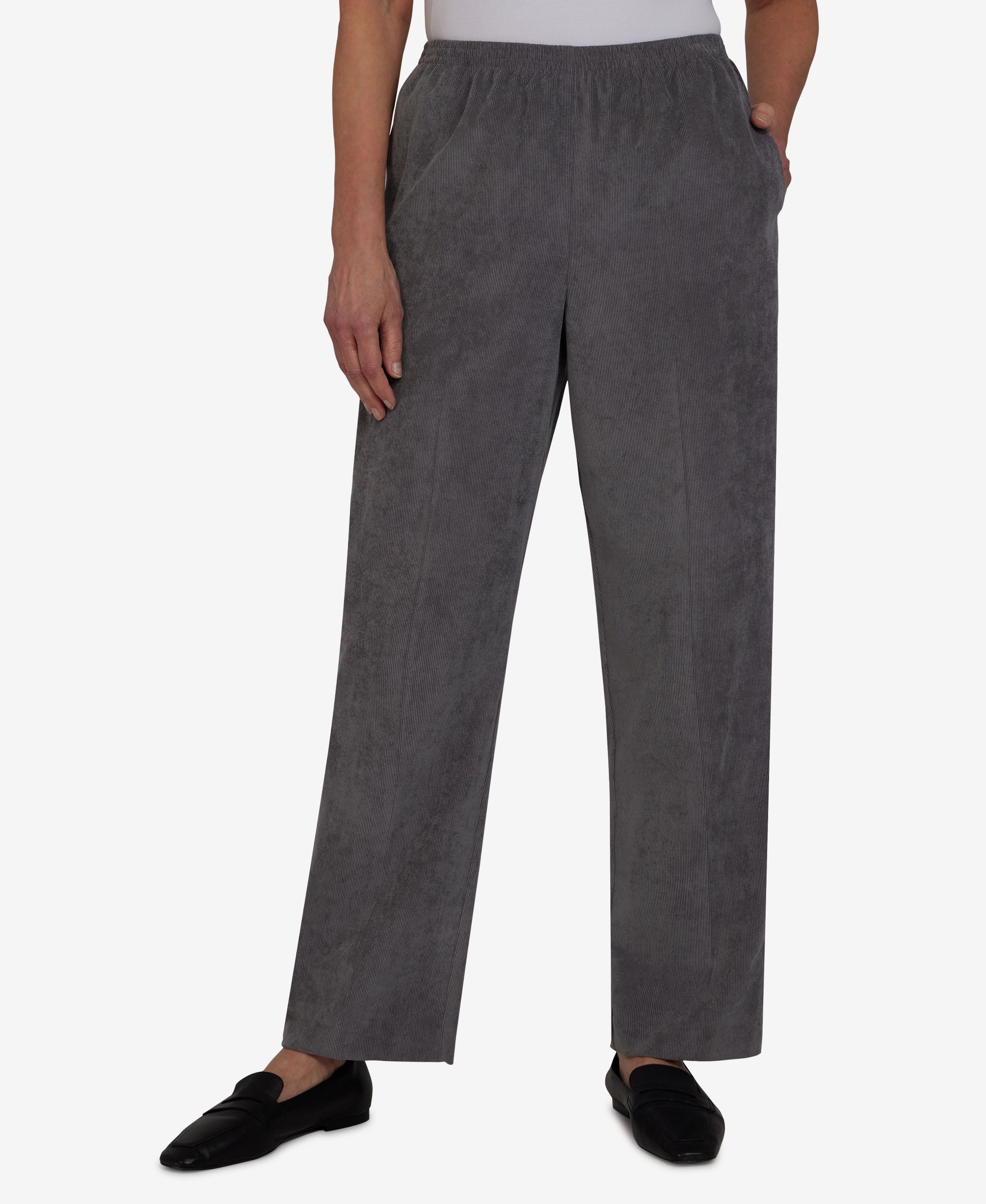 Petite Classics Pull-On Corduroy Straight Leg Pants, Petite & Petite Short