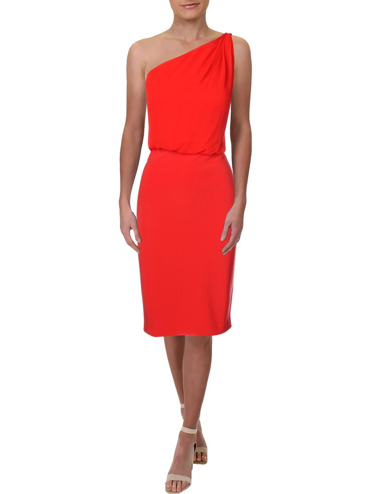 Lauren Ralph Lauren Chiffon Jersey One Shoulder Dress