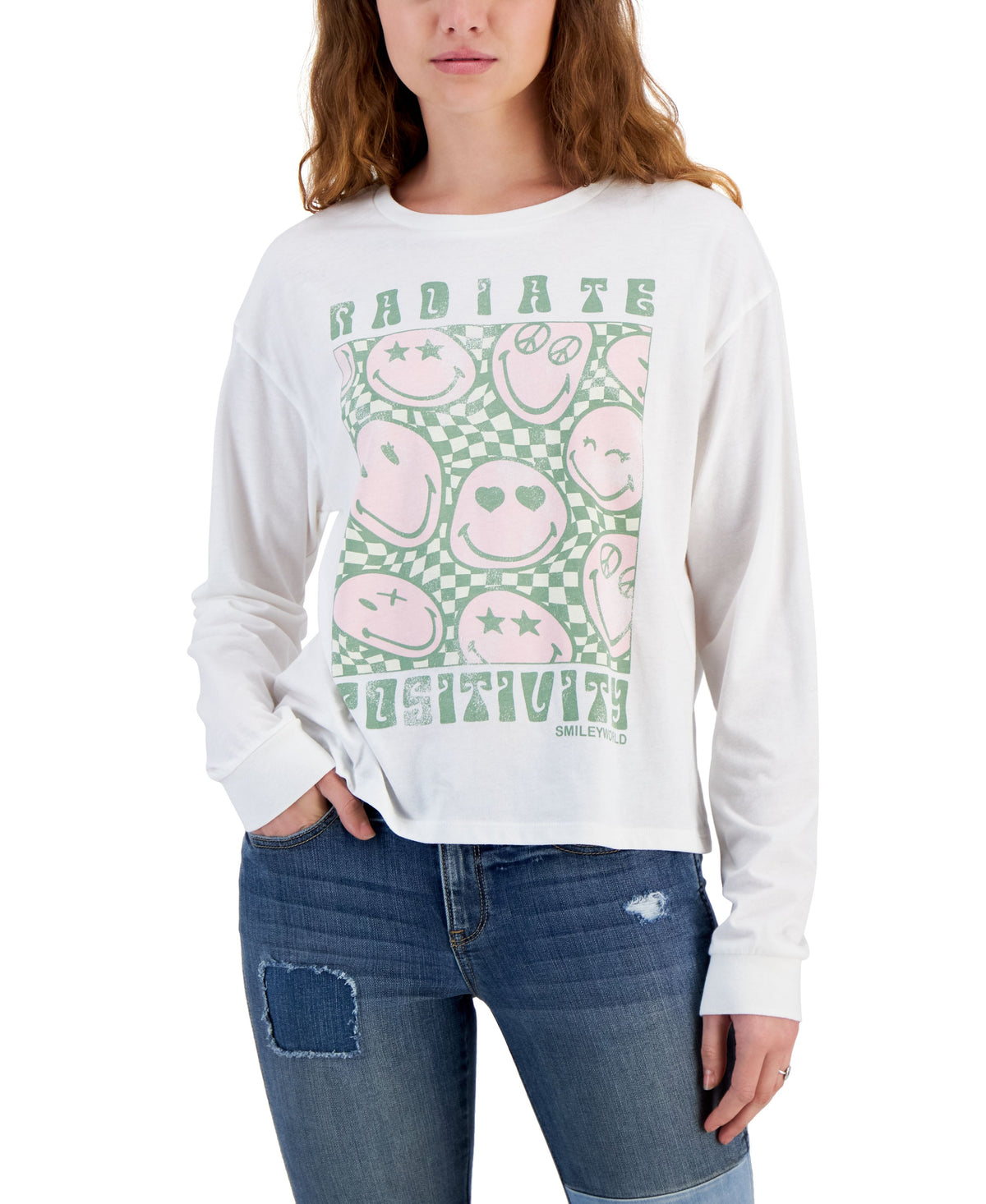 Juniors' Positivity Long-Sleeve T-Shirt