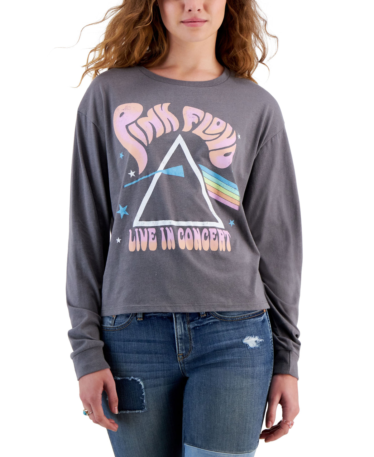 Black Juniors' Pink Floyd Long-Sleeve T-Shirt