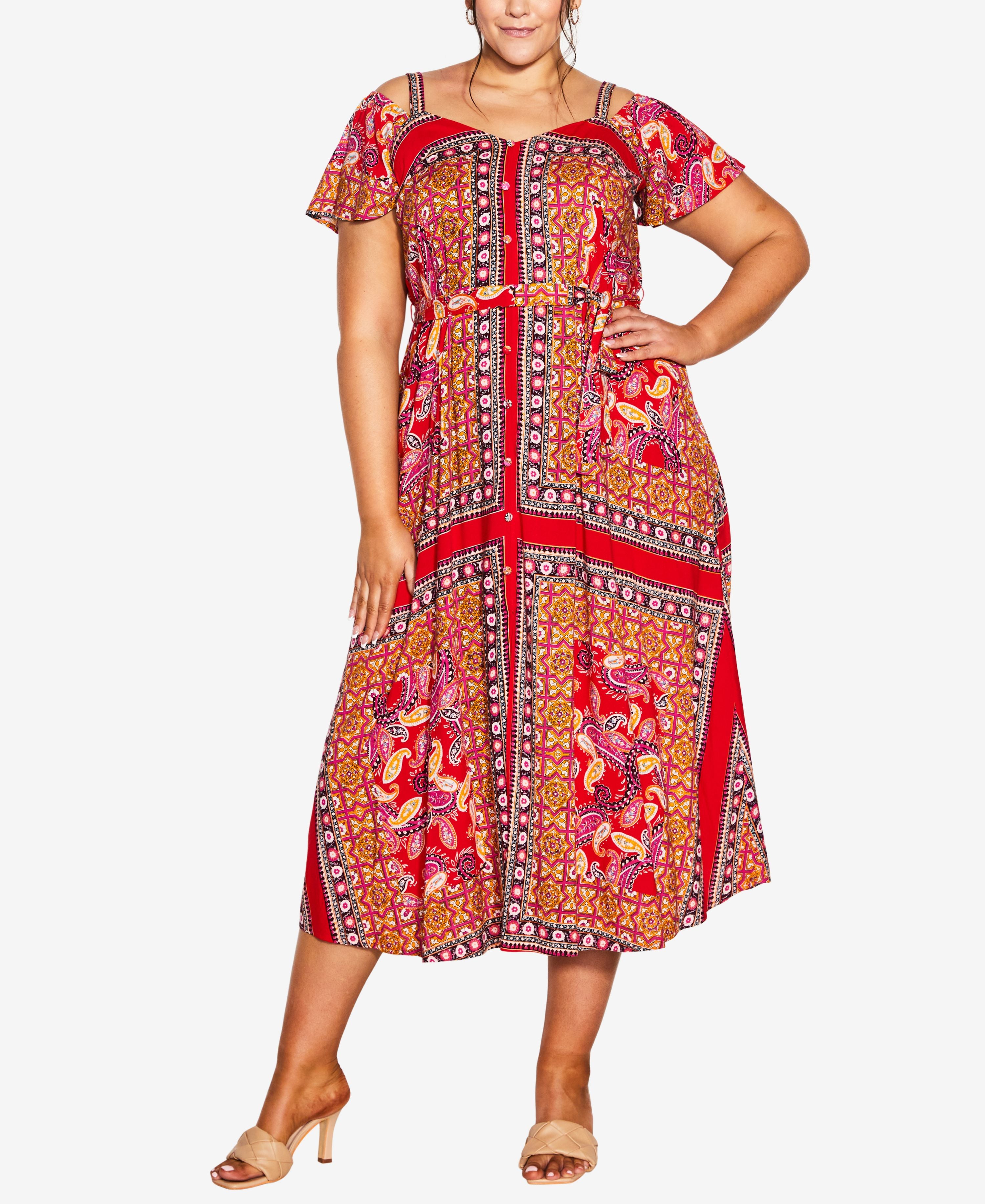 Plus Size Zoey Cold Shoulder Maxi Dress