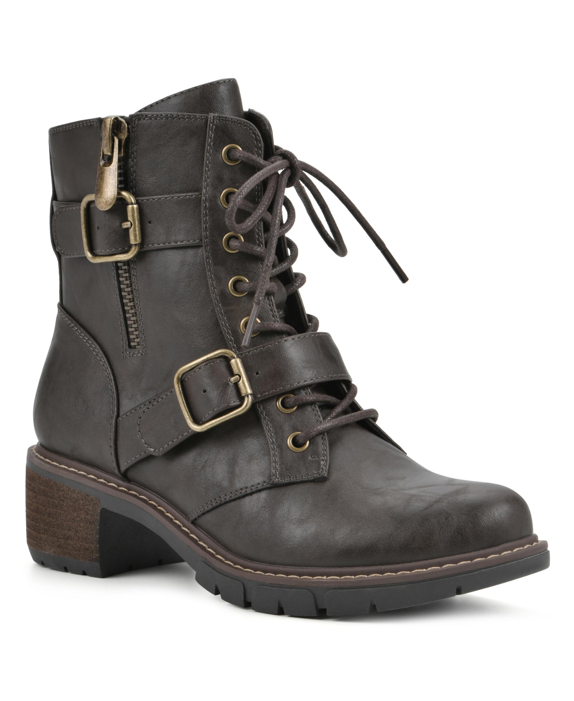 Women's Crank Lace Up Buckle Booties
