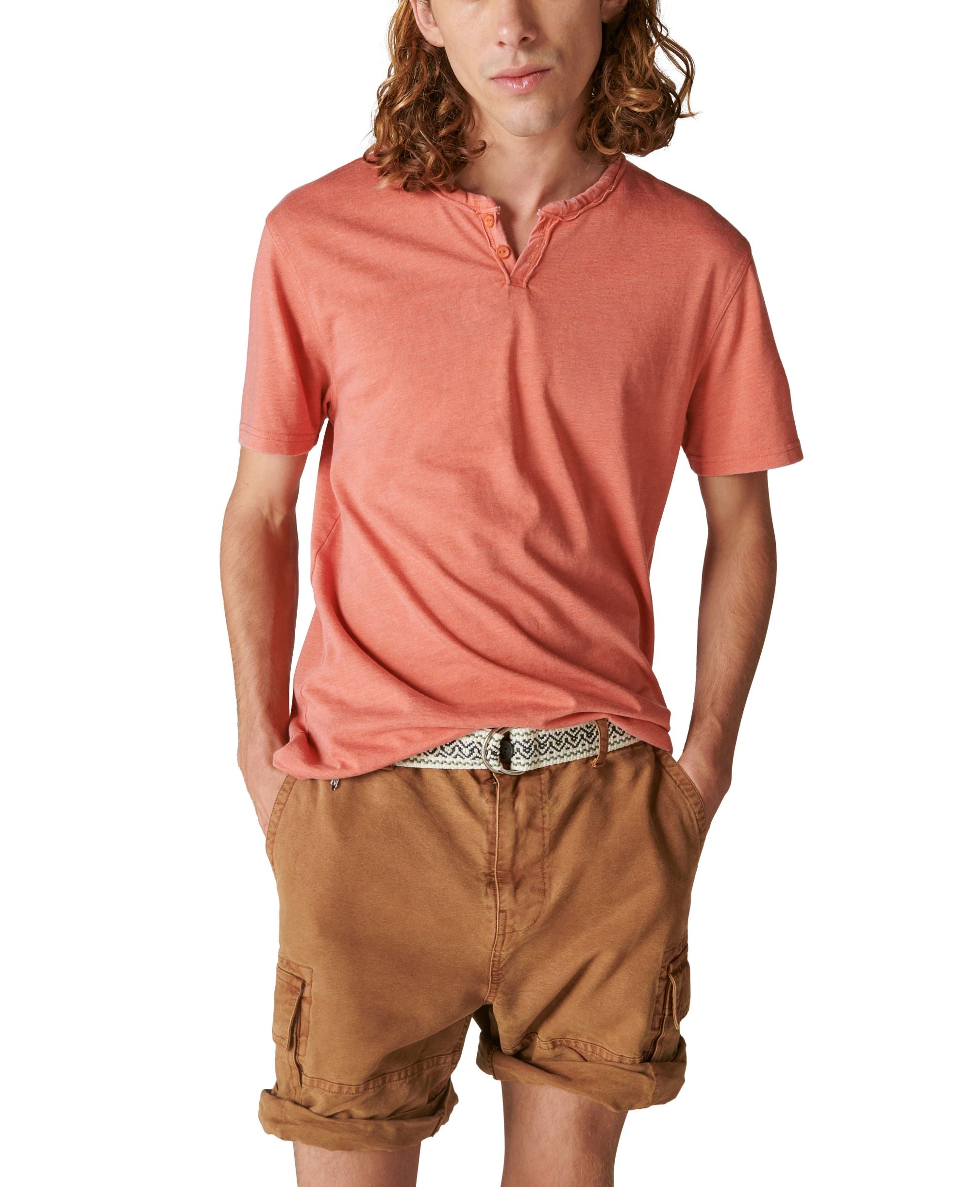 Men's Venice Burnout Short Sleeve Notch Neck T-shirt