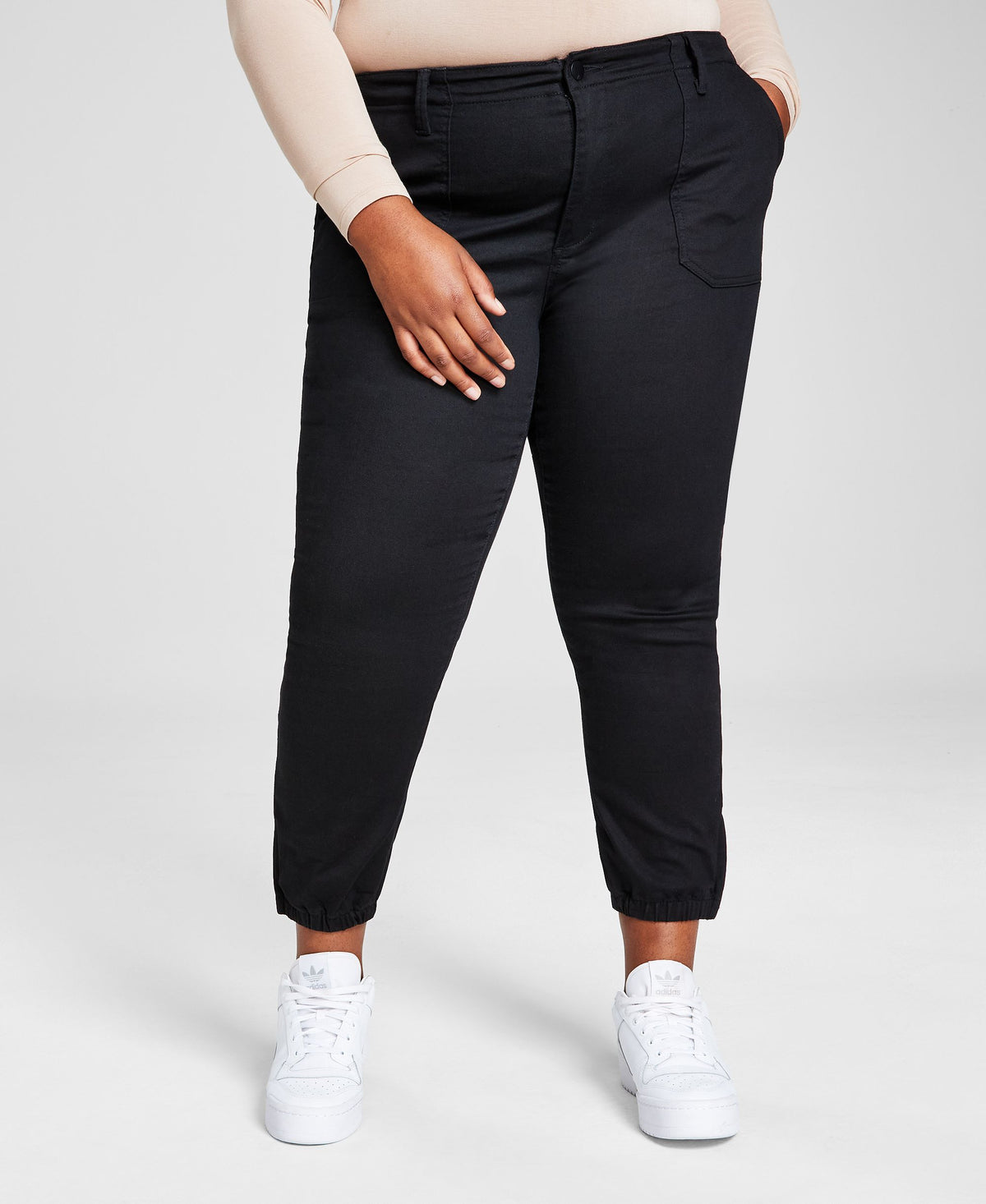 Trendy Plus Size Denim Jogger Pants