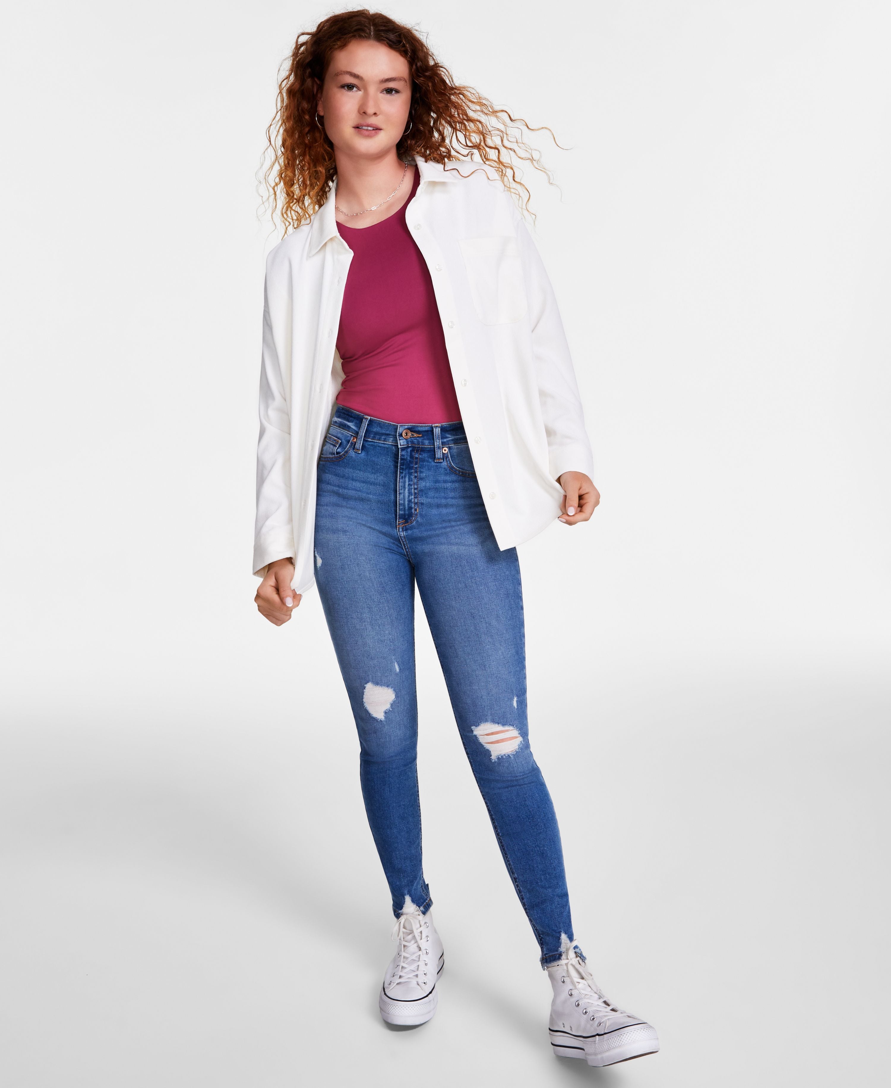 Juniors' Corduroy Shacket