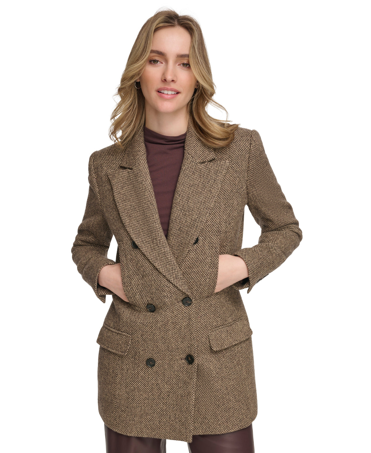 Women's X-Fit Textured Double-Breasted Blazer