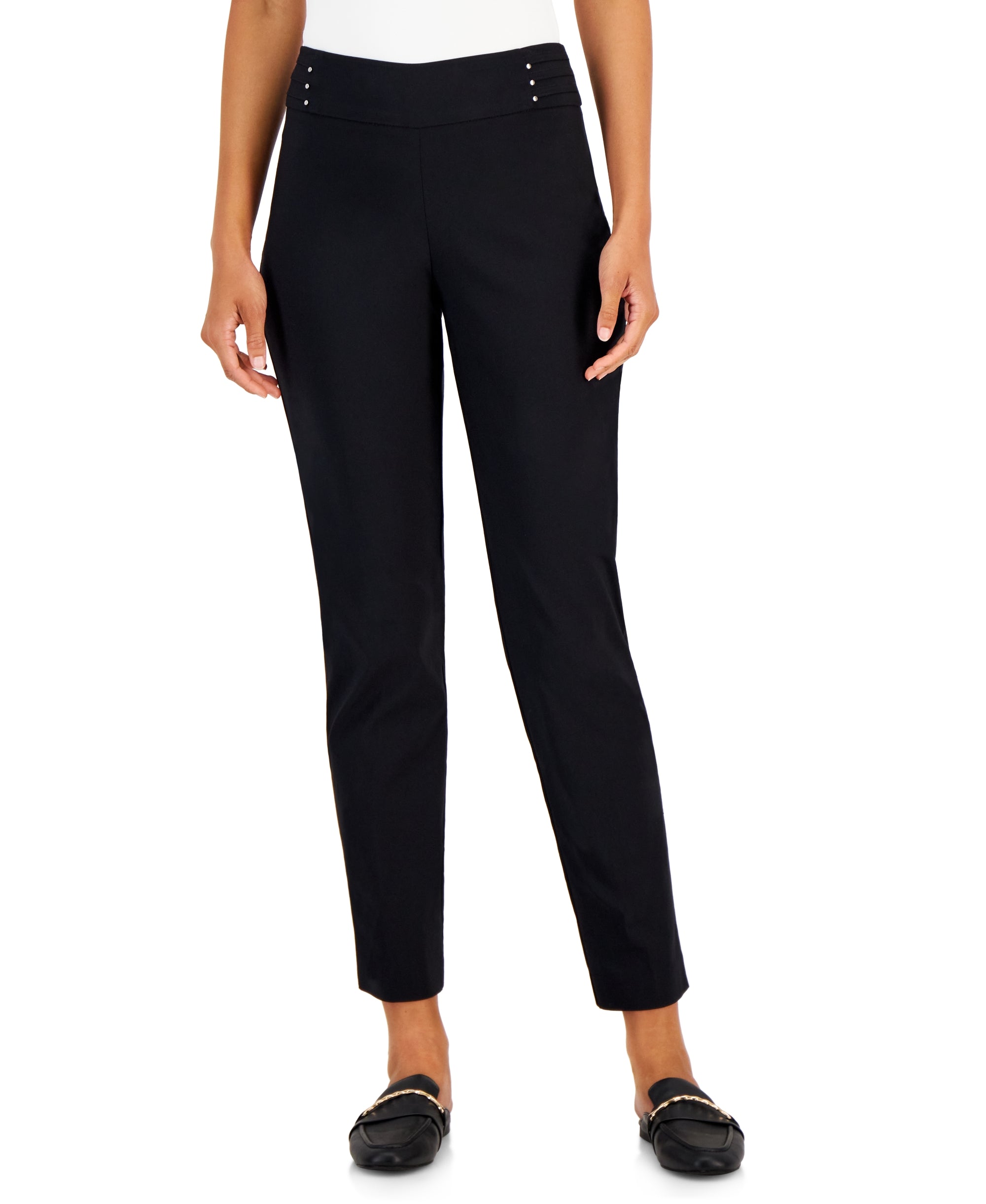 Women's Studded Pull-On Tummy Control Pants, Regular and Short Lengths