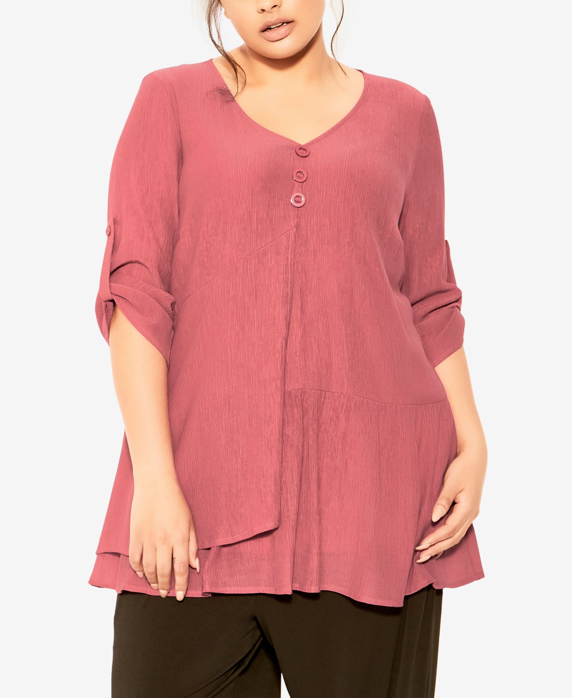 Plus Size Izzy Layer Plain Tunic Top